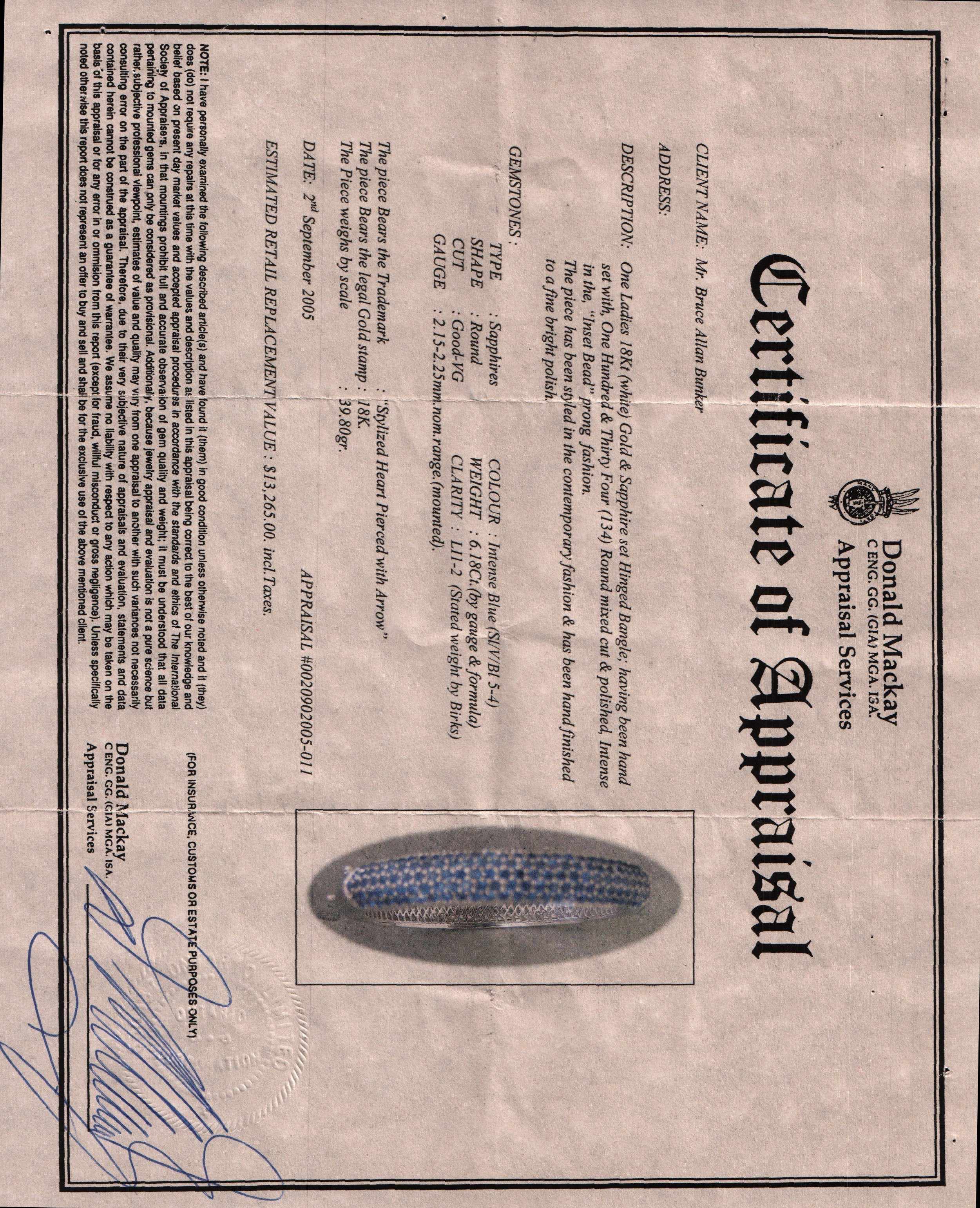 Pave Blue Sapphire Bangle Bracelet