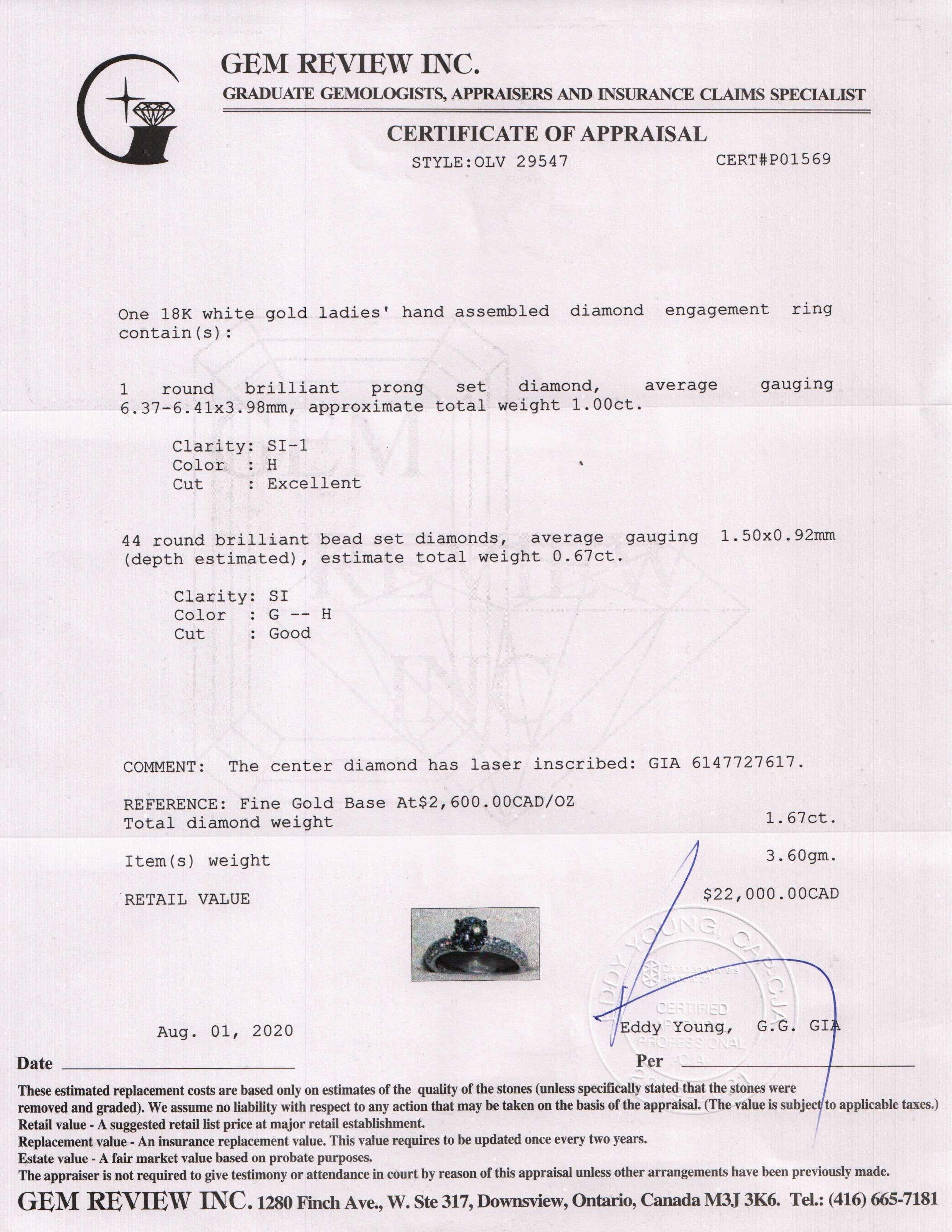 Diamond 1.00 ct. Engagement Ring