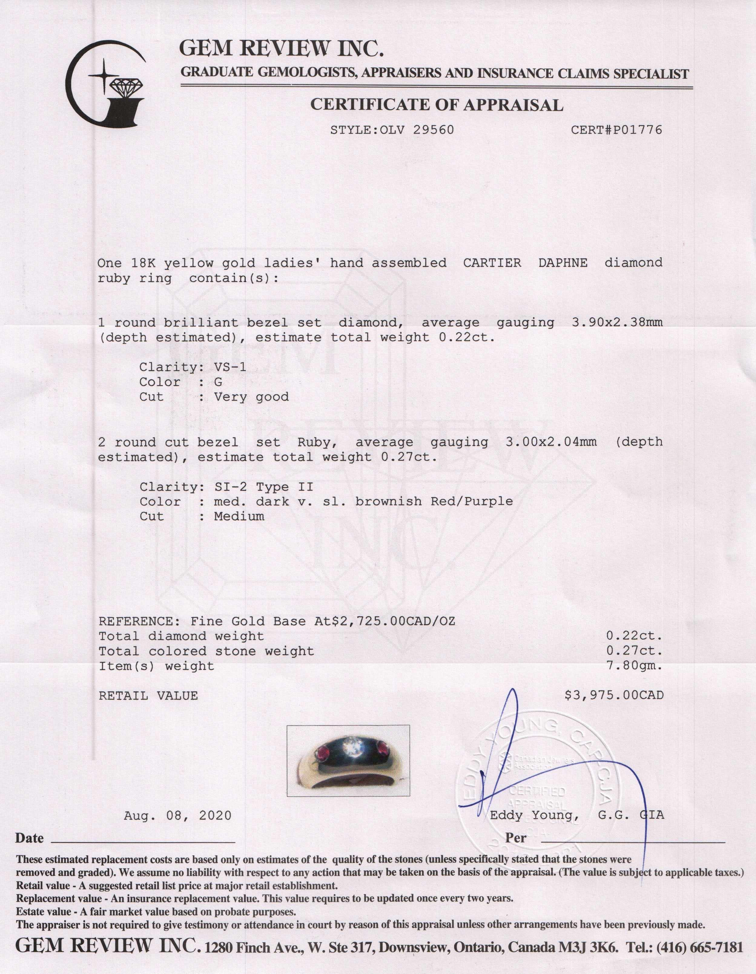 Cartier Diamond & Ruby Daphne Ring