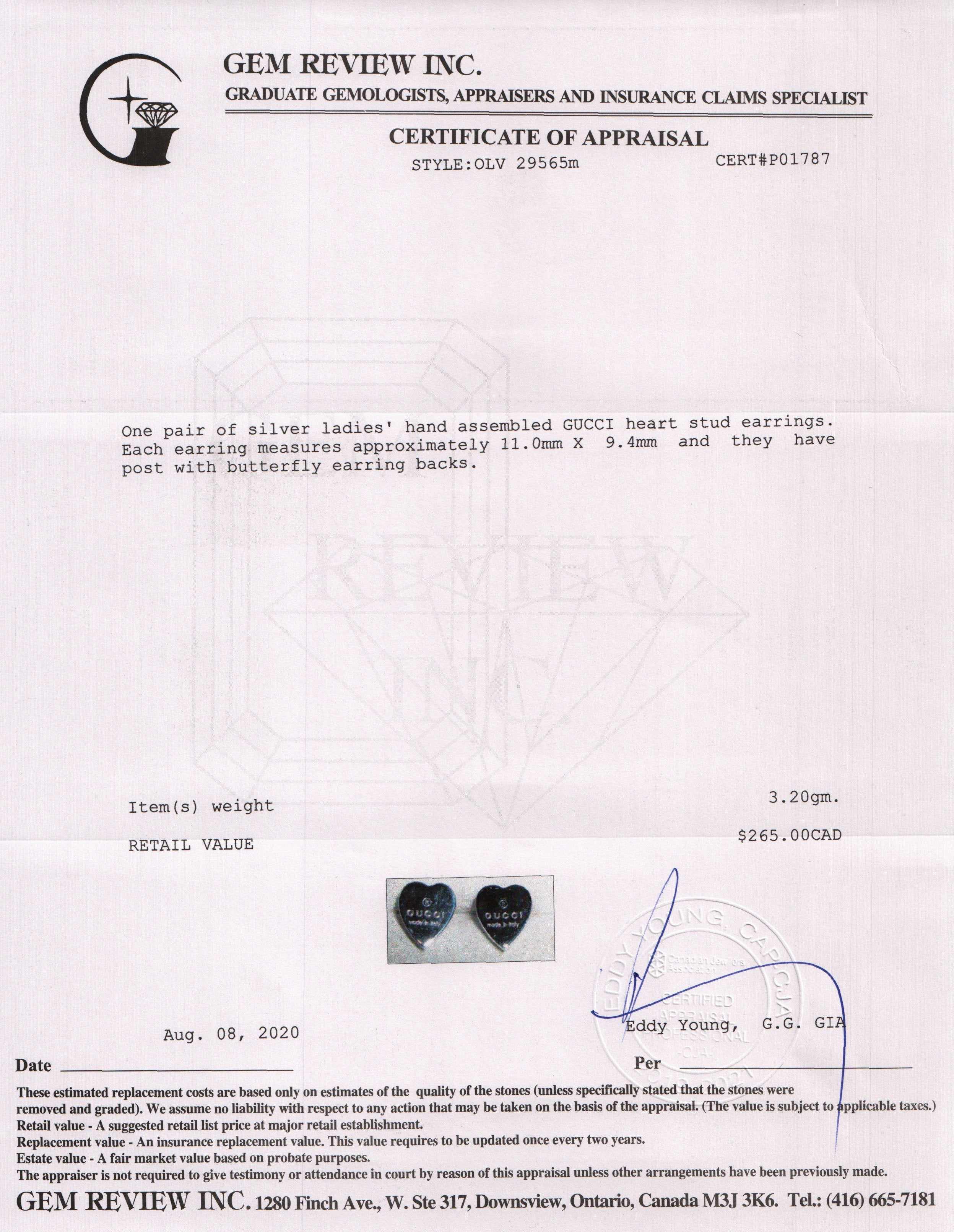 Gucci Heart Stud Earrings