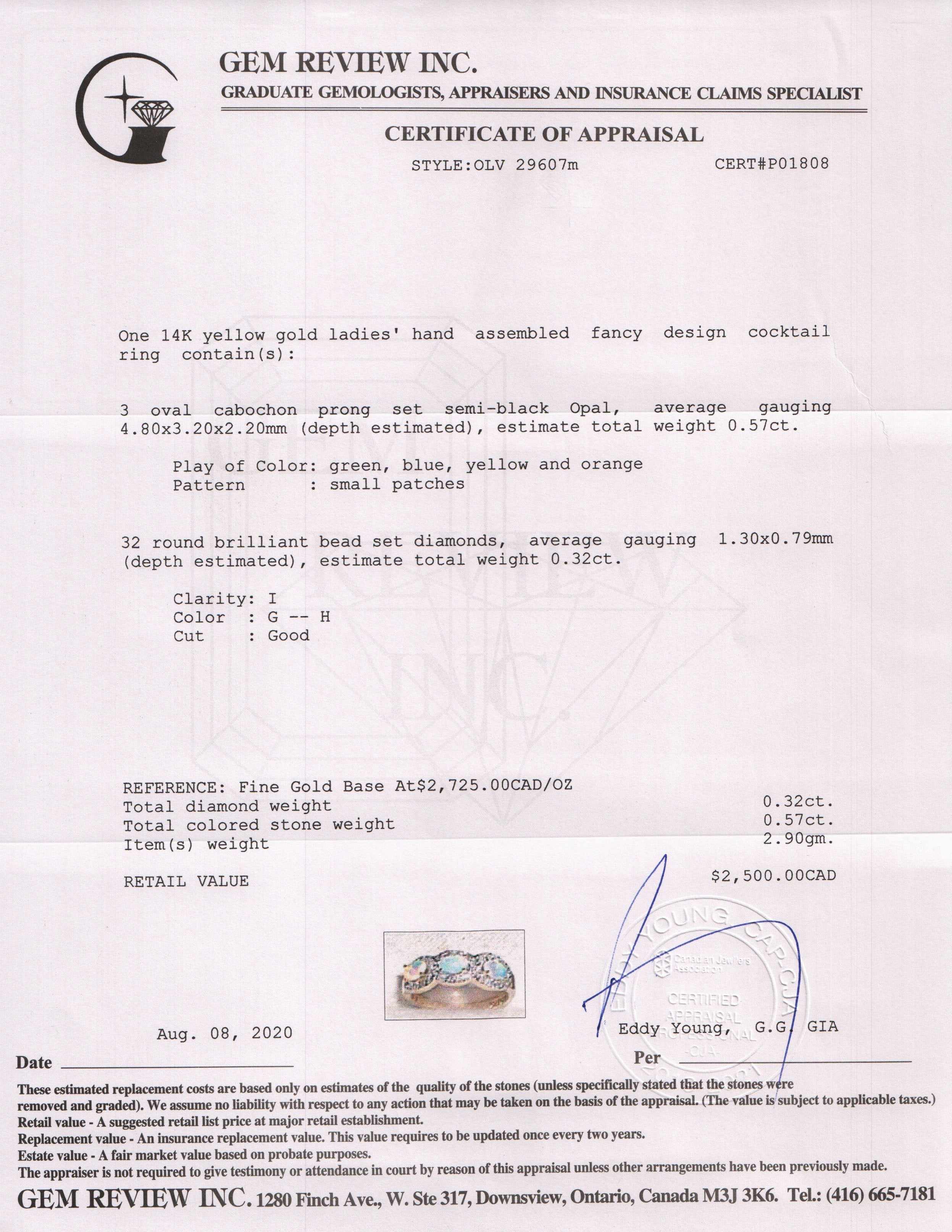 Opal and Diamond Cocktail Ring