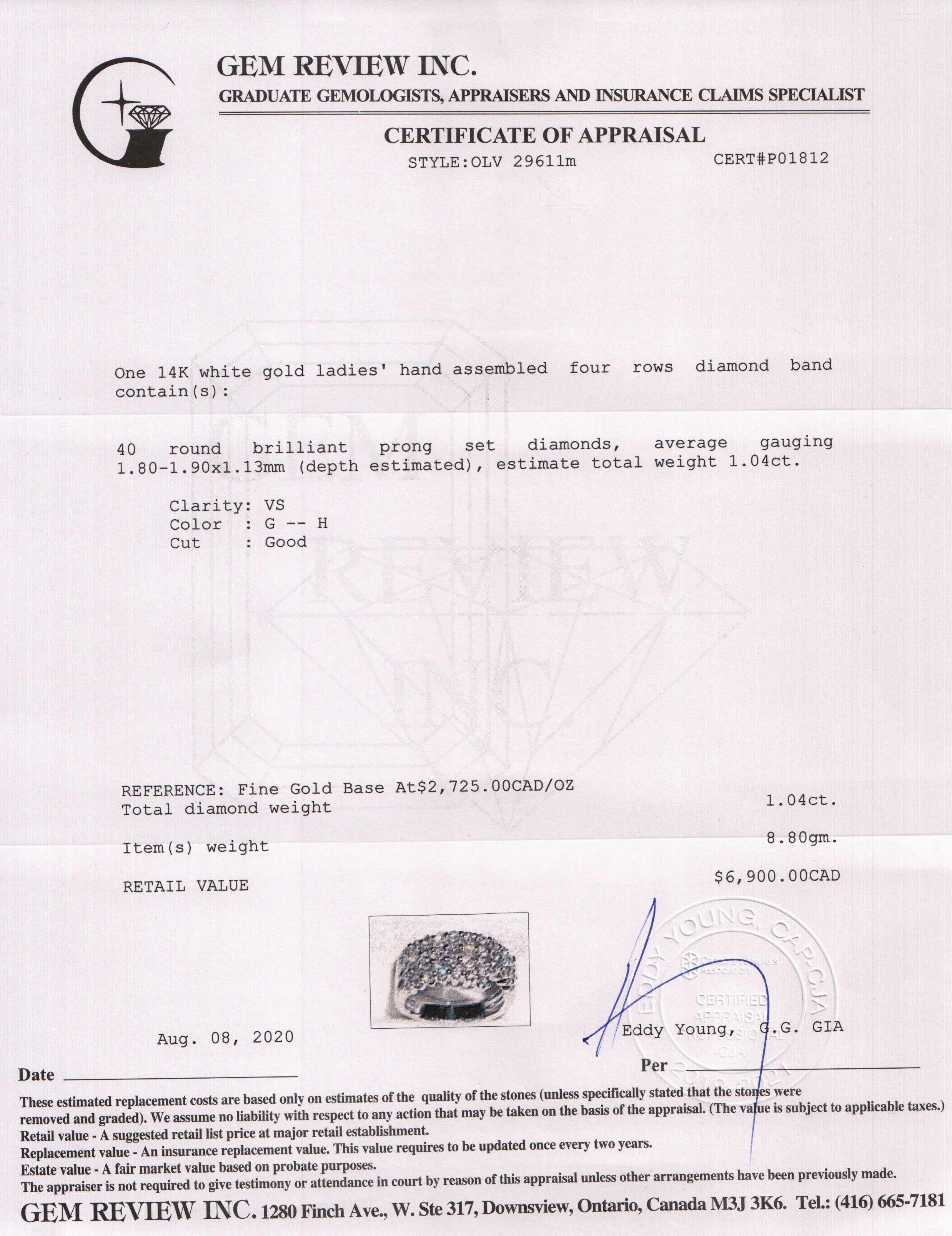 Diamond Four-Row Band Ring