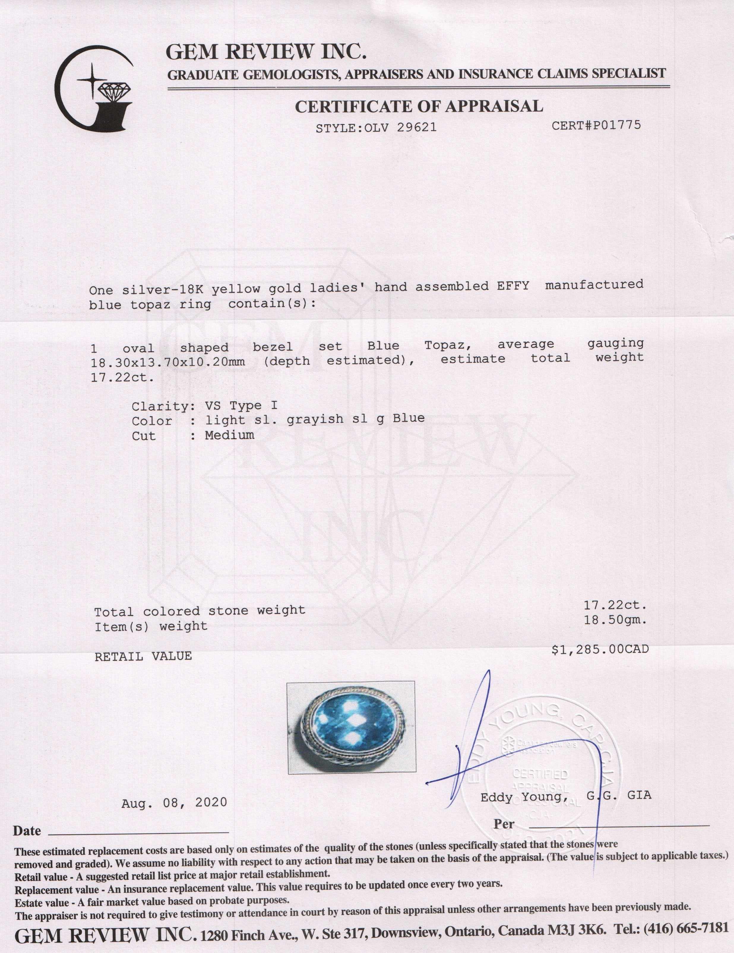 EFFY Two-Tone Blue Topaz Ring