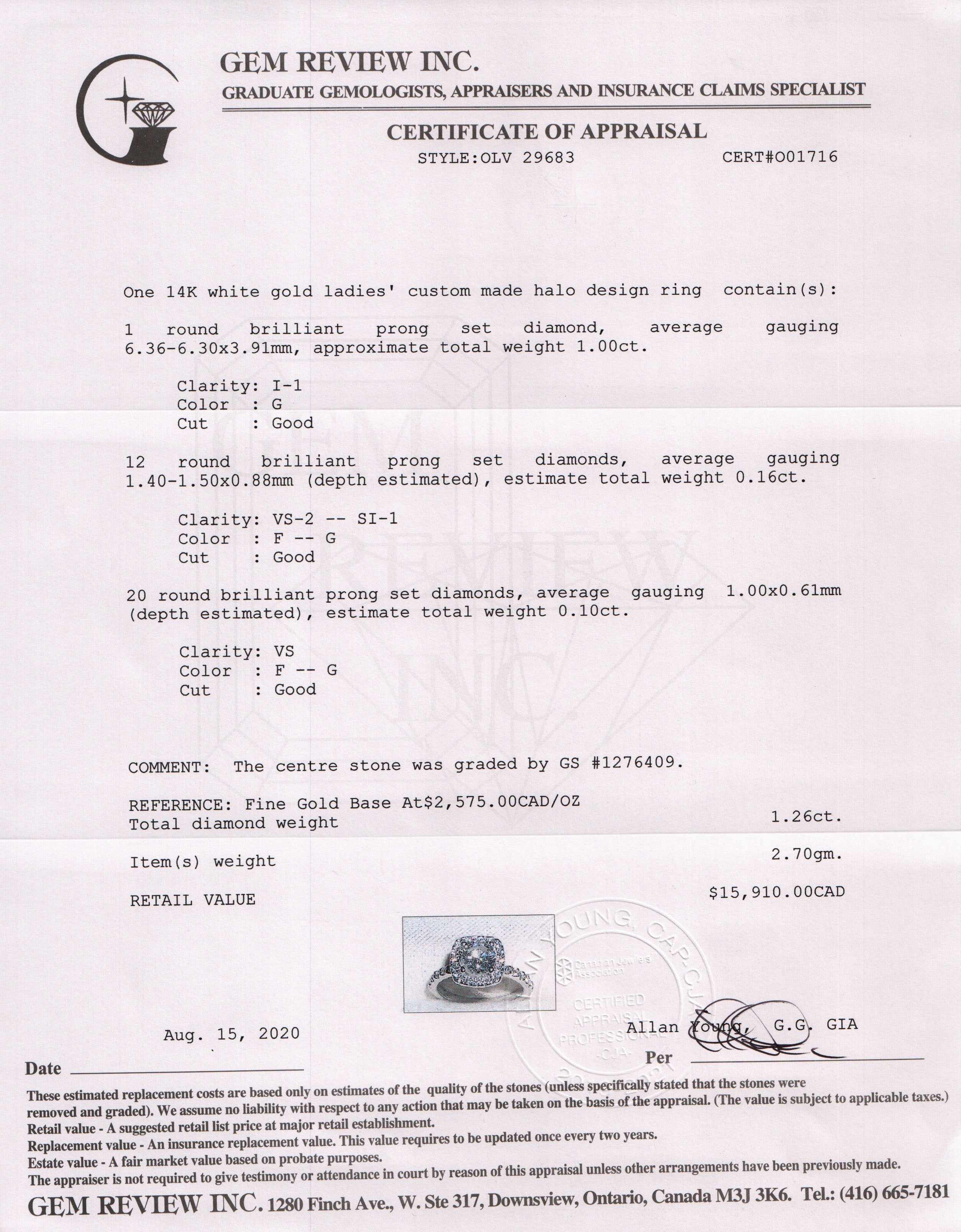 Halo Design 1.00 ct. Round Diamond Engagement Ring