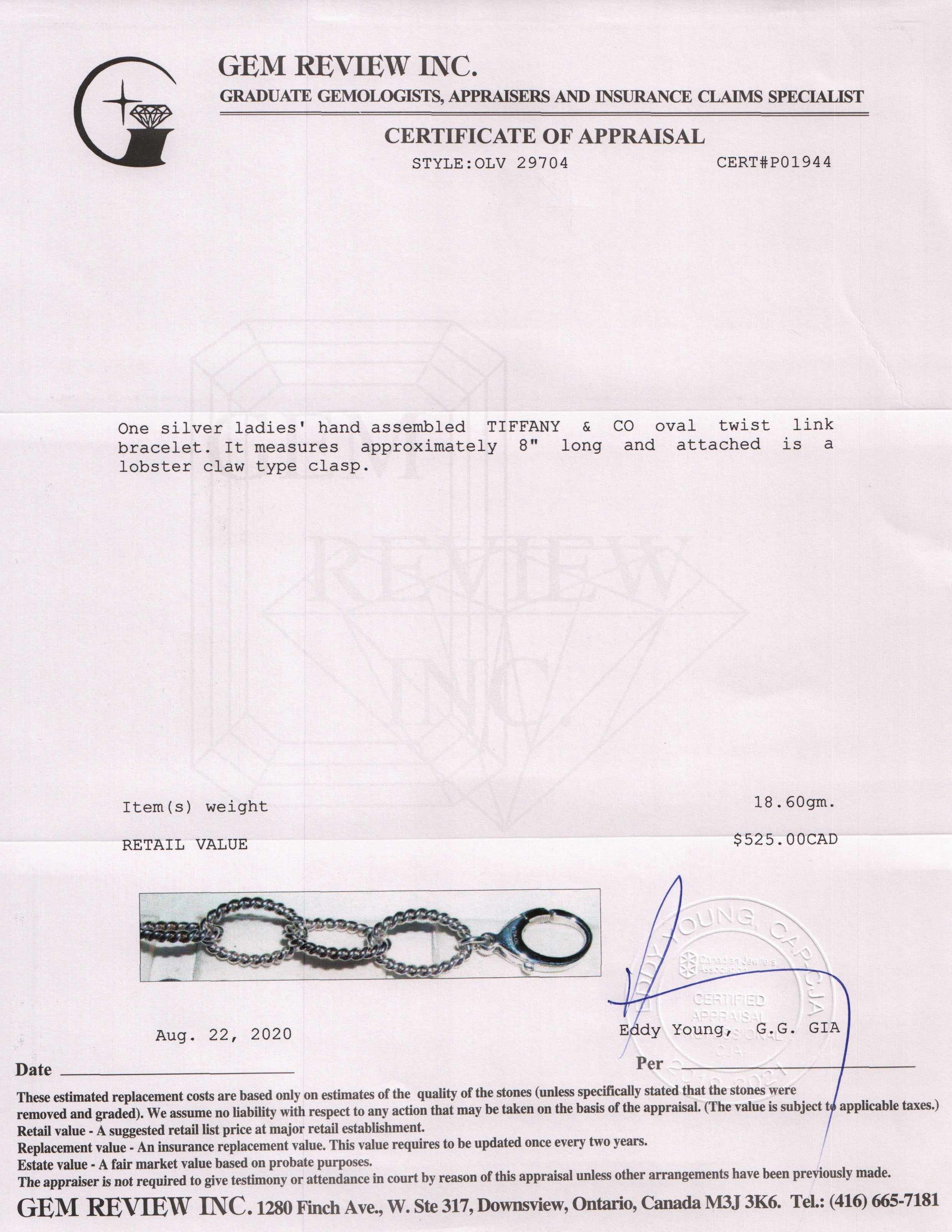 Tiffany & Co. Oval Twist Link Bracelet