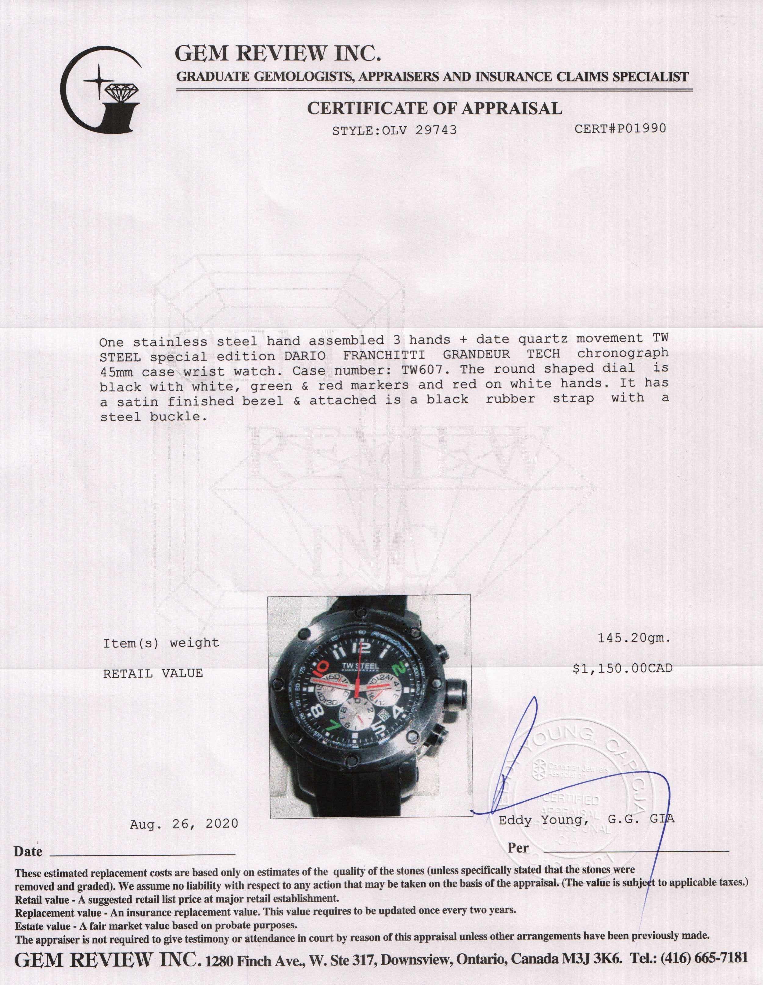 TW Steel Special Edition Dario Franchitti Grandeur Tech Chronograph Watch