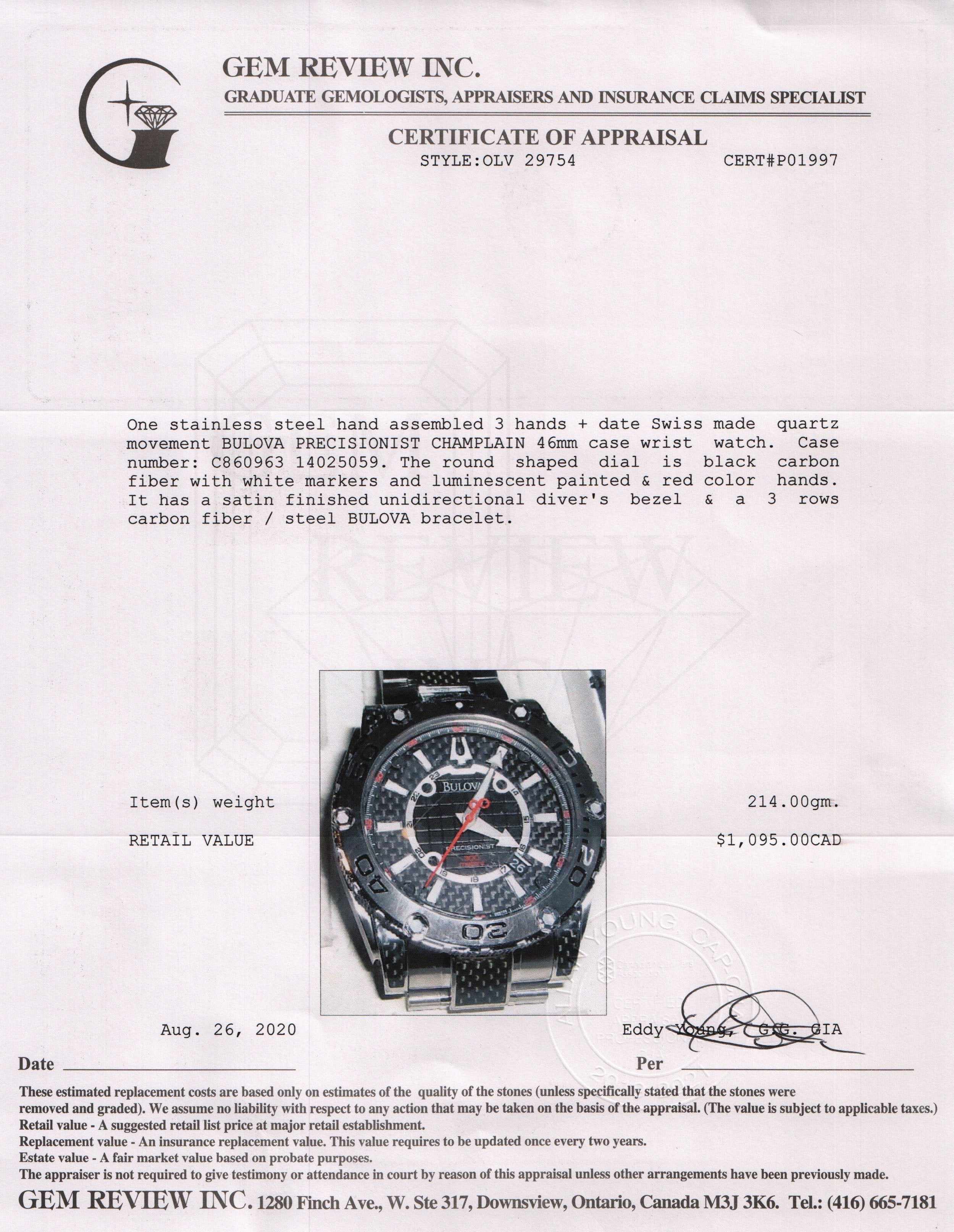 Bulova Precisionist Champlain Watch