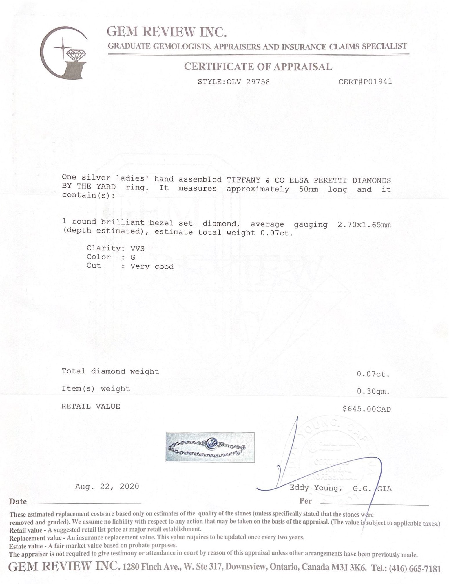 Tiffany & Co. Elsa Peretti Diamonds by the Yard Ring