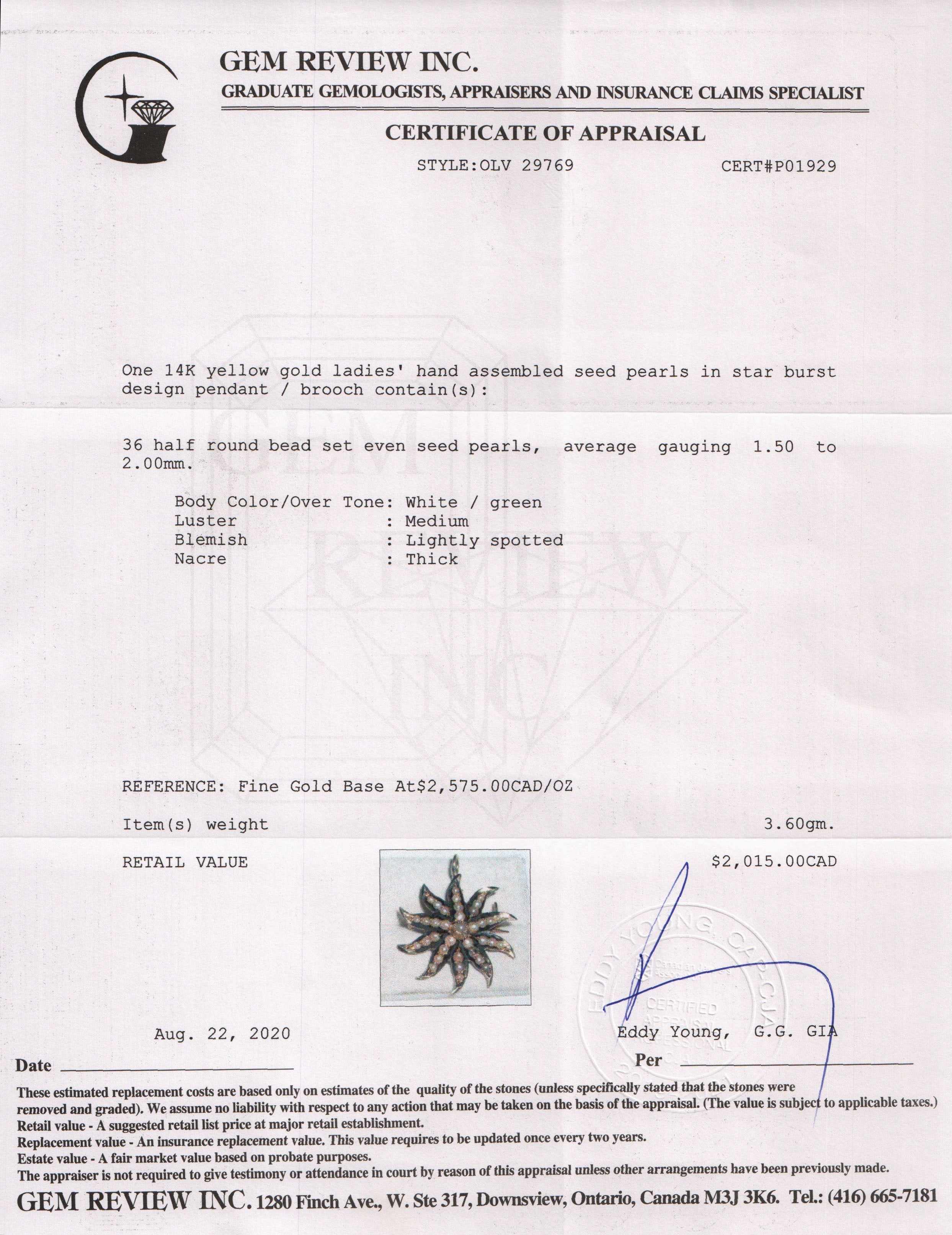 Antique Pearl Starburst Brooch/Pendant