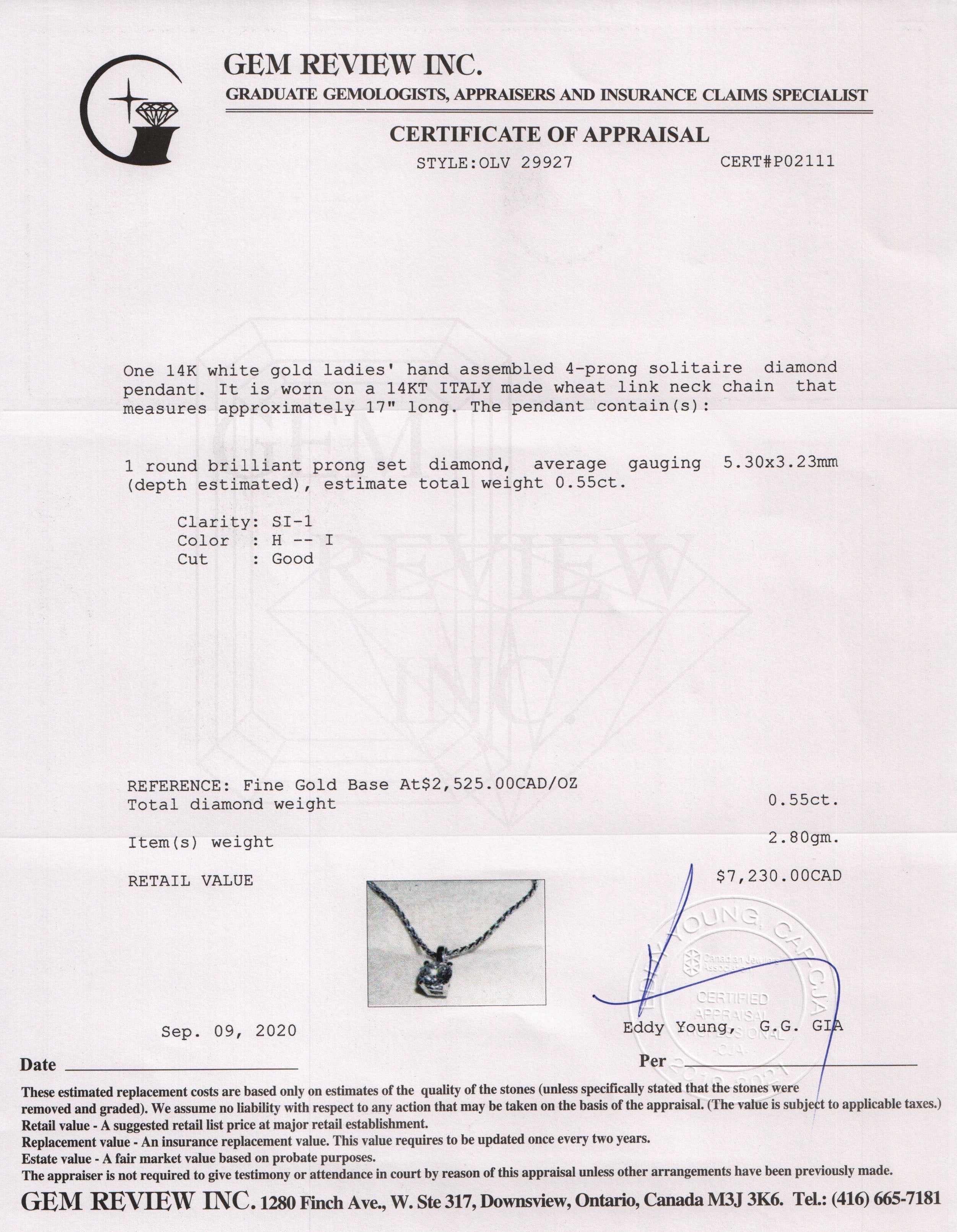 Diamond Solitaire Pendant Necklace