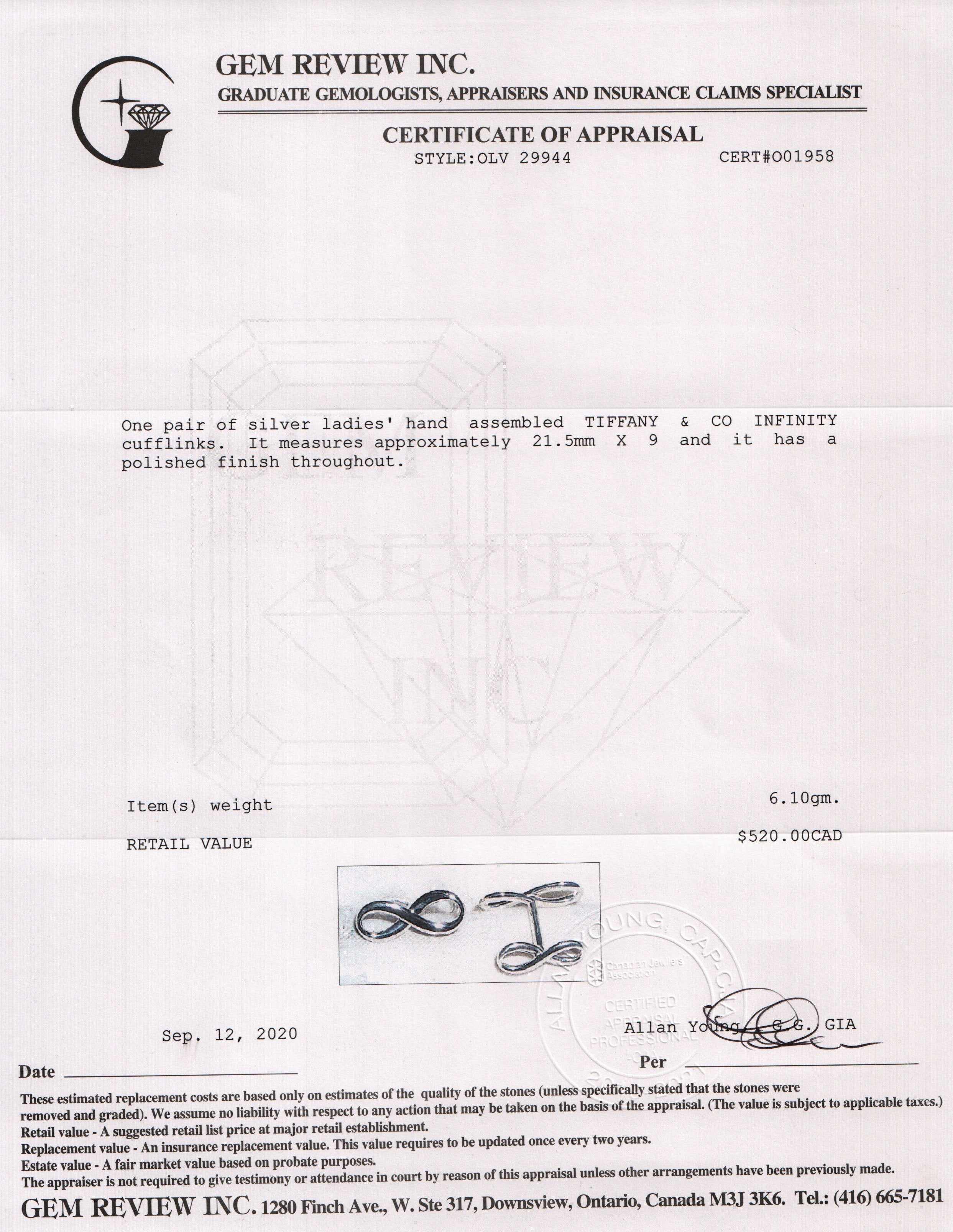 Tiffany & Co. Infinity Cufflinks