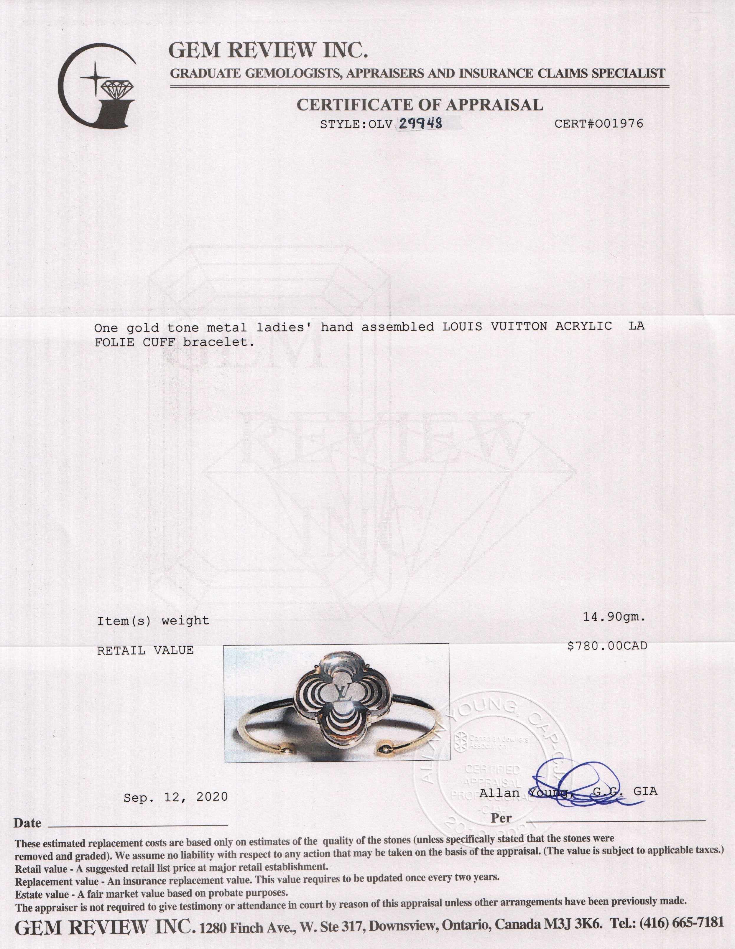 Louis Vuitton A La Folie Cuff Bracelet
