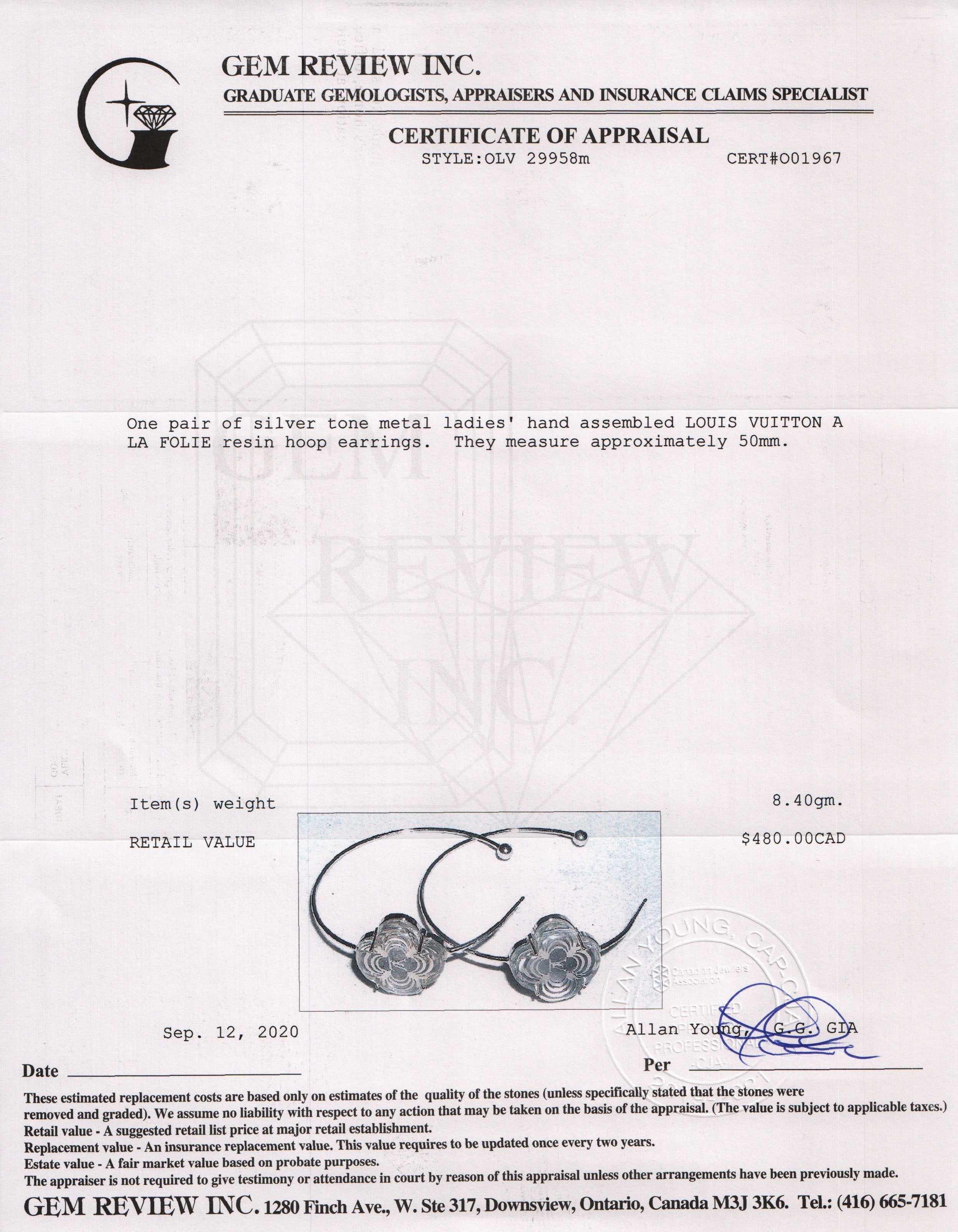Louis Vuitton A La Folie Hoop Earrings
