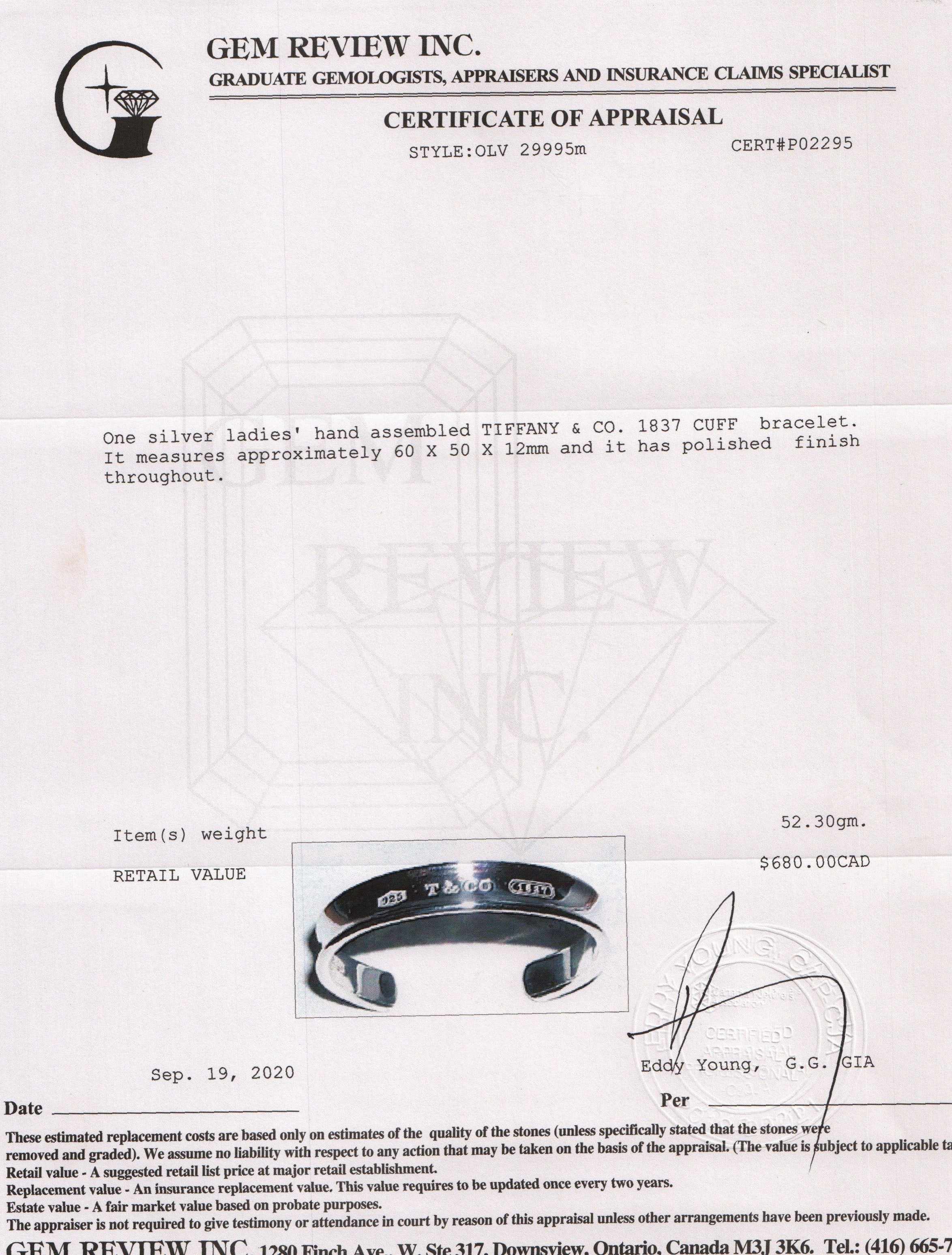 Tiffany & Co. 1837 Cuff