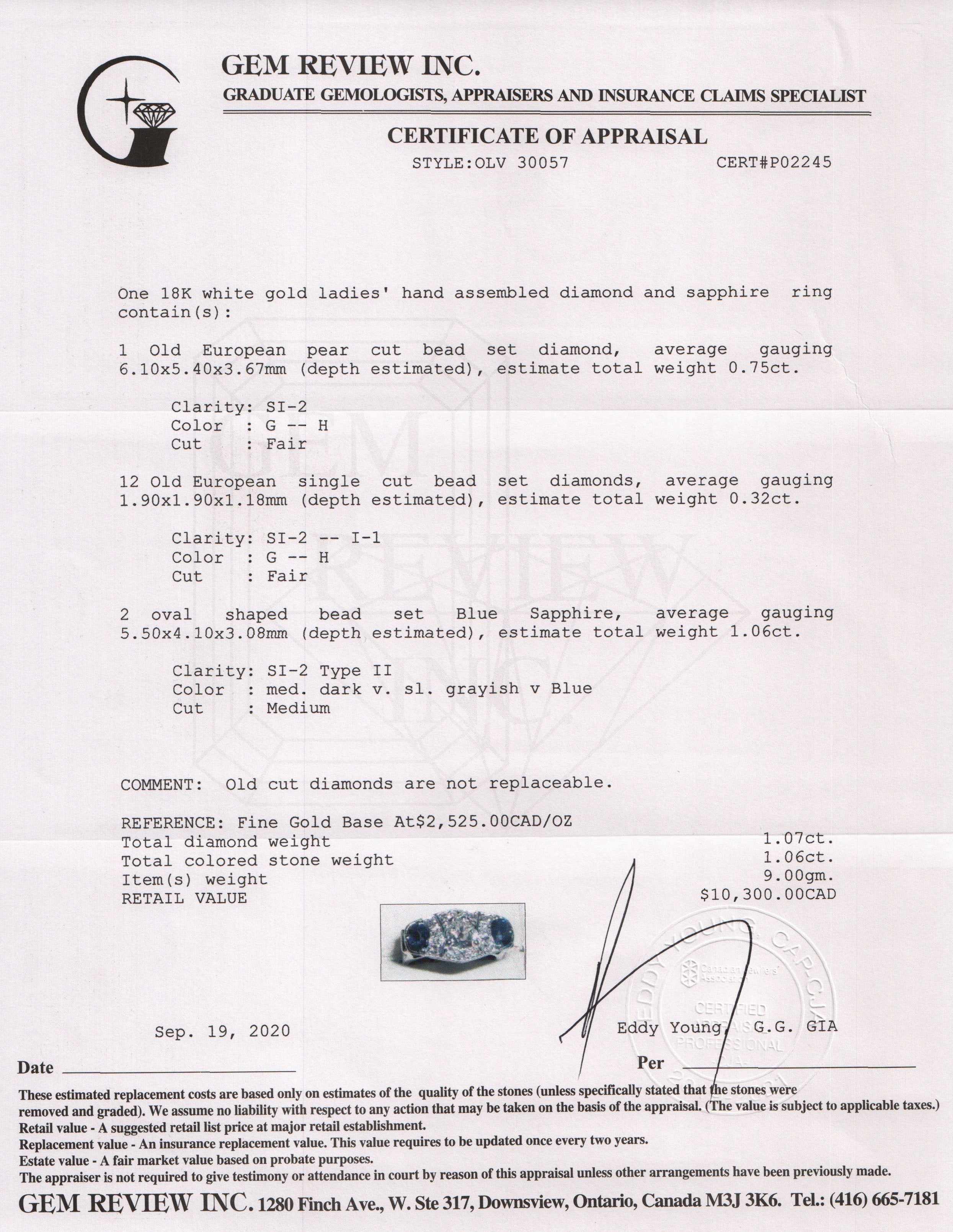 Antique Sapphire and Diamond Ring