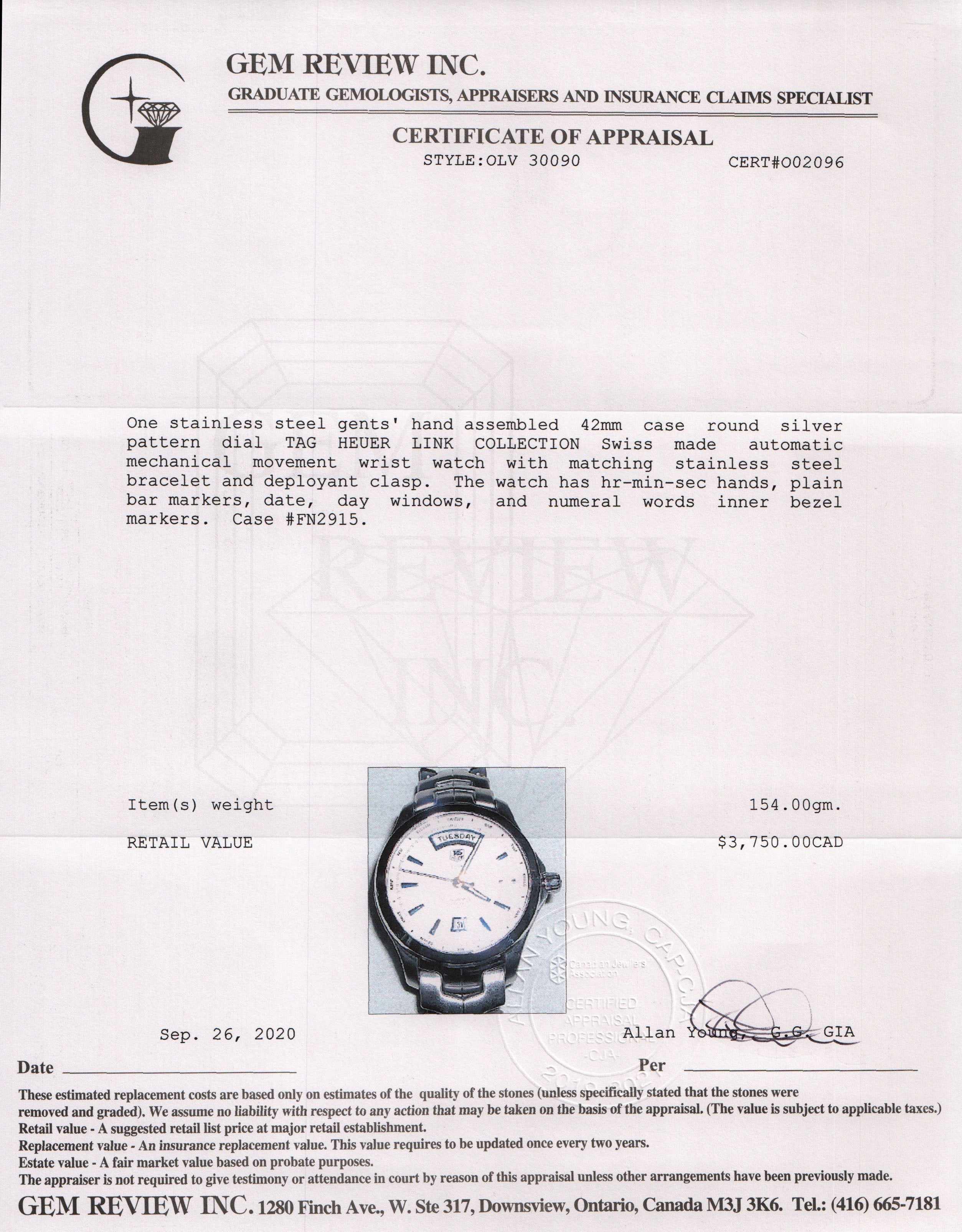 Tag Heuer Link Calibre 5 Watch