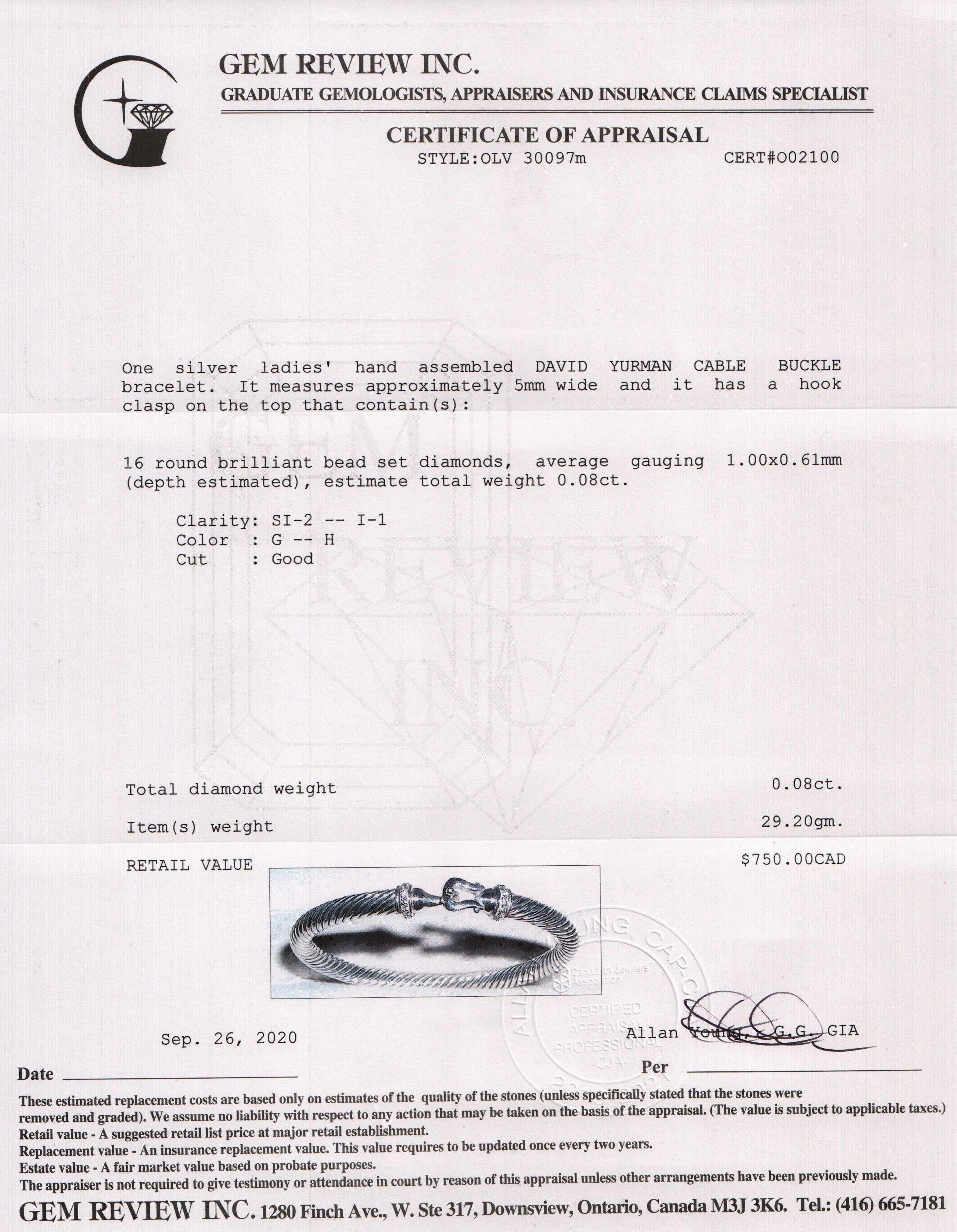 David Yurman Cable Buckle Bracelet with Diamonds