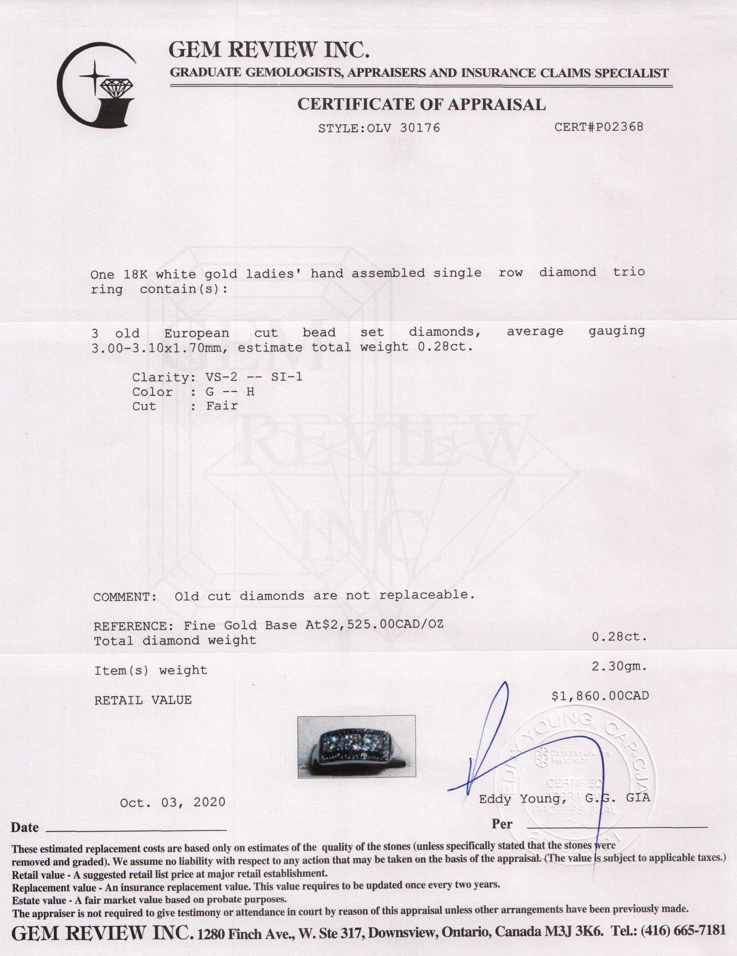 Antique Three Stone Diamond Ring