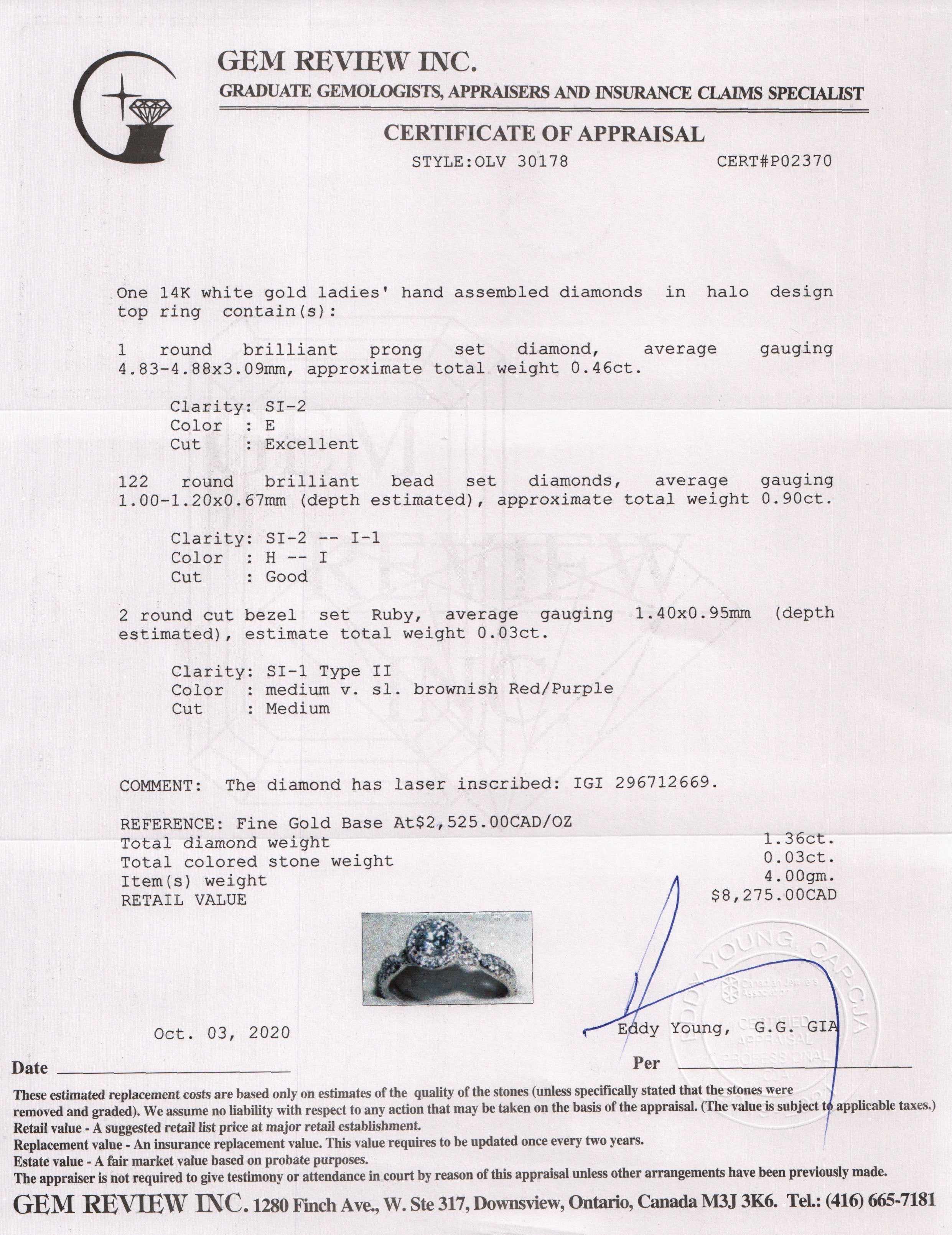 Michael Hill Halo Design Diamond Engagement Ring