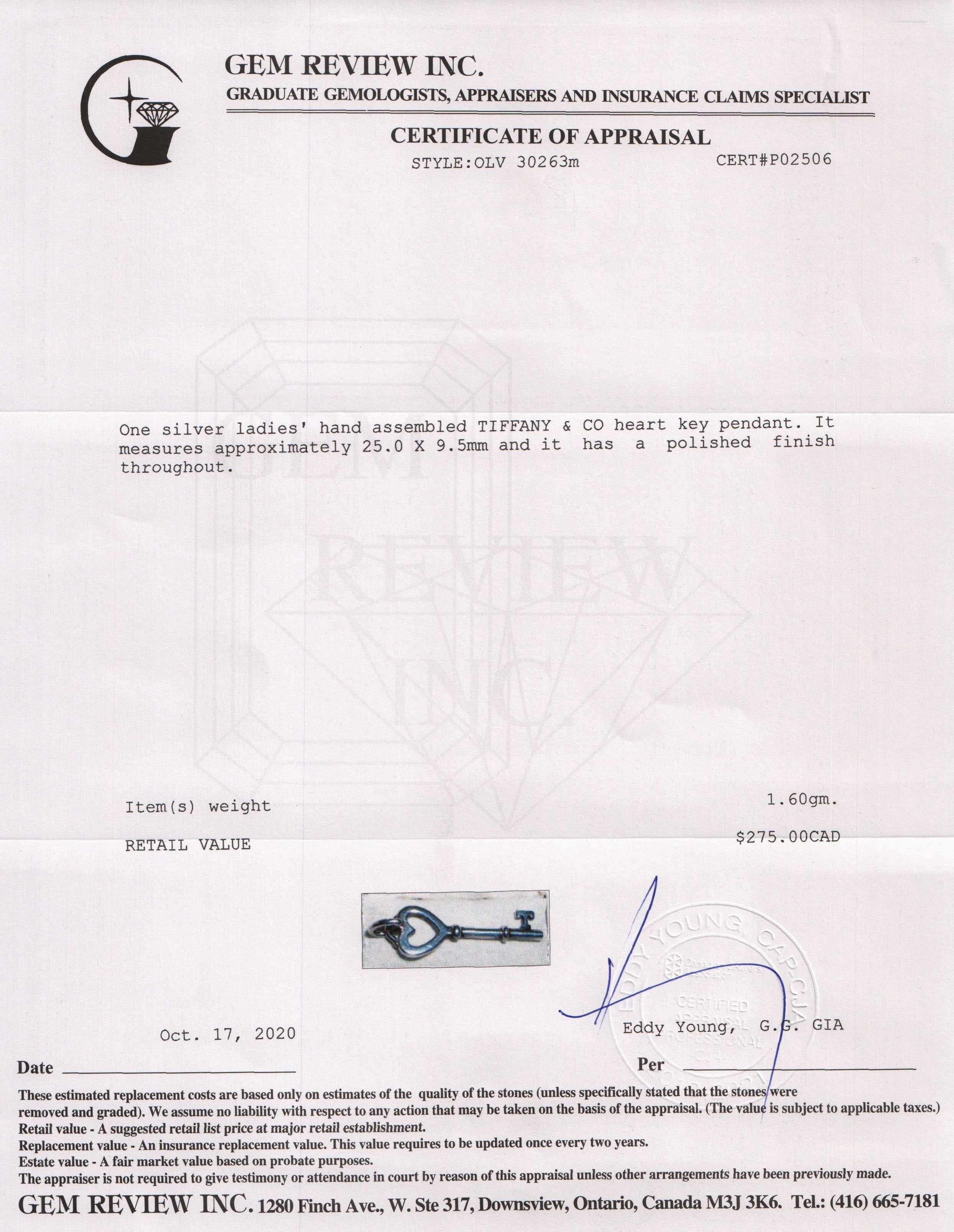 Tiffany & Co. Tiffany Keys Heart Key Pendant