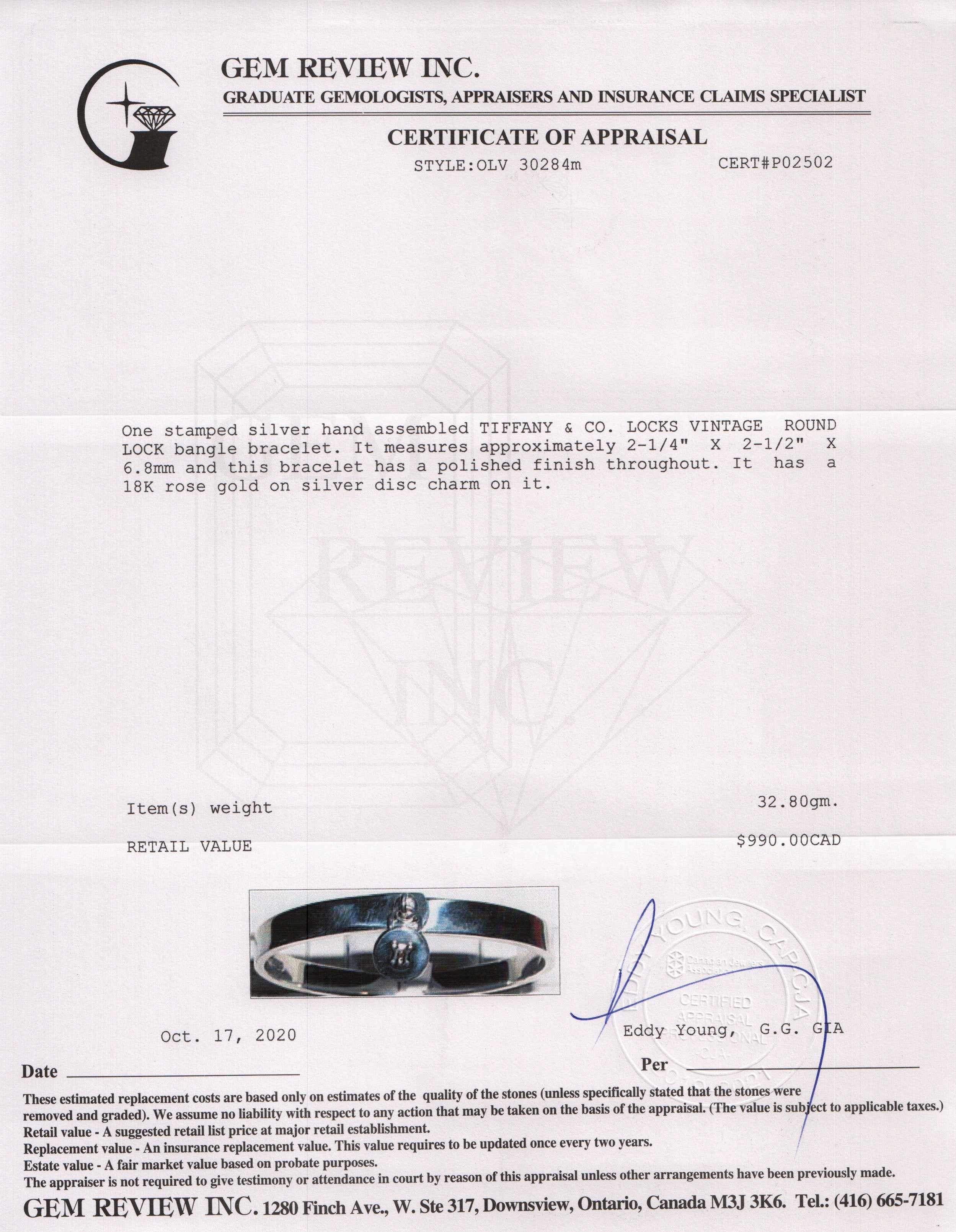 Tiffany & Co. Two-Tone Tiffany Locks Vintage Round Lock Bangle