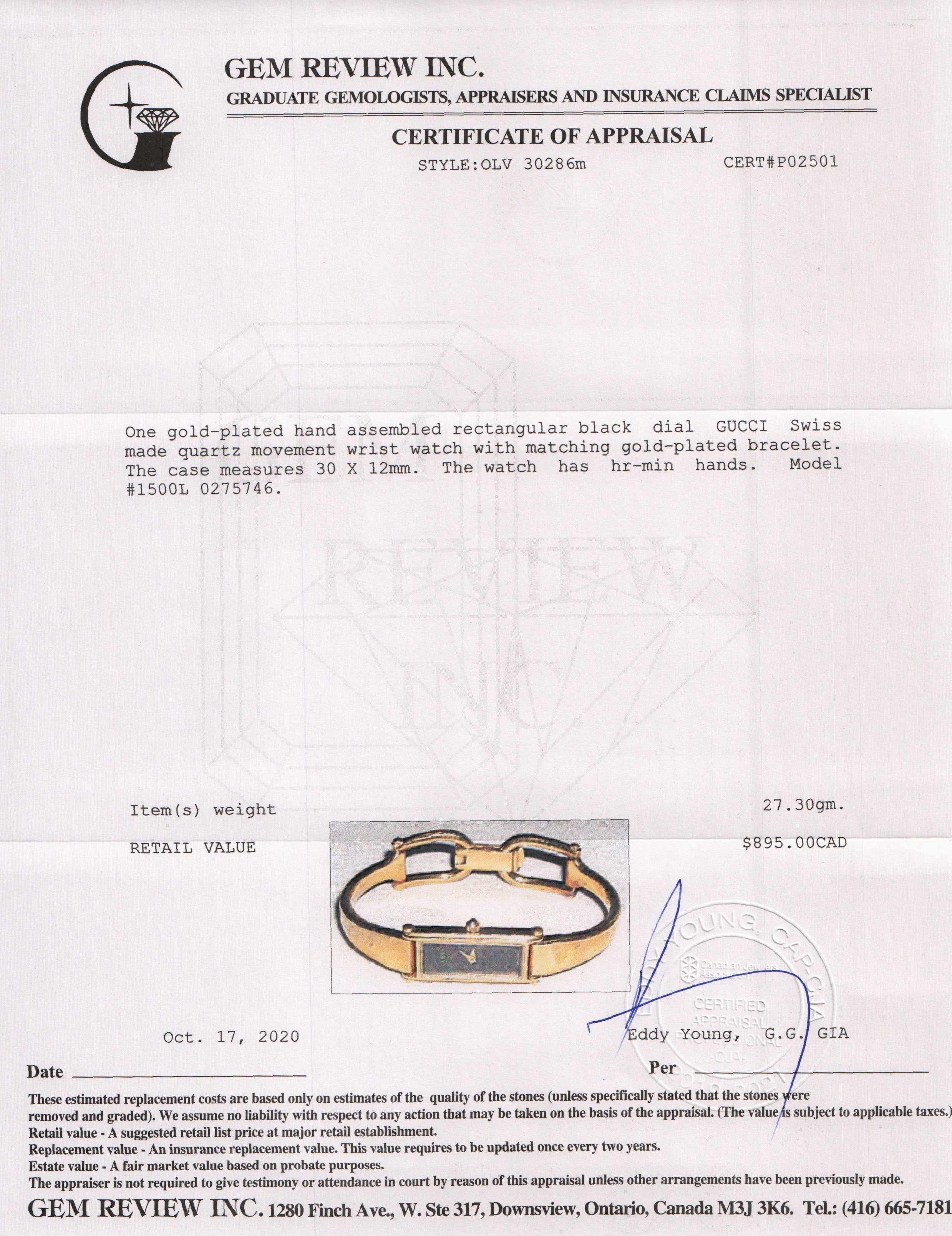 Gucci 1500 Series Watch w/ Box