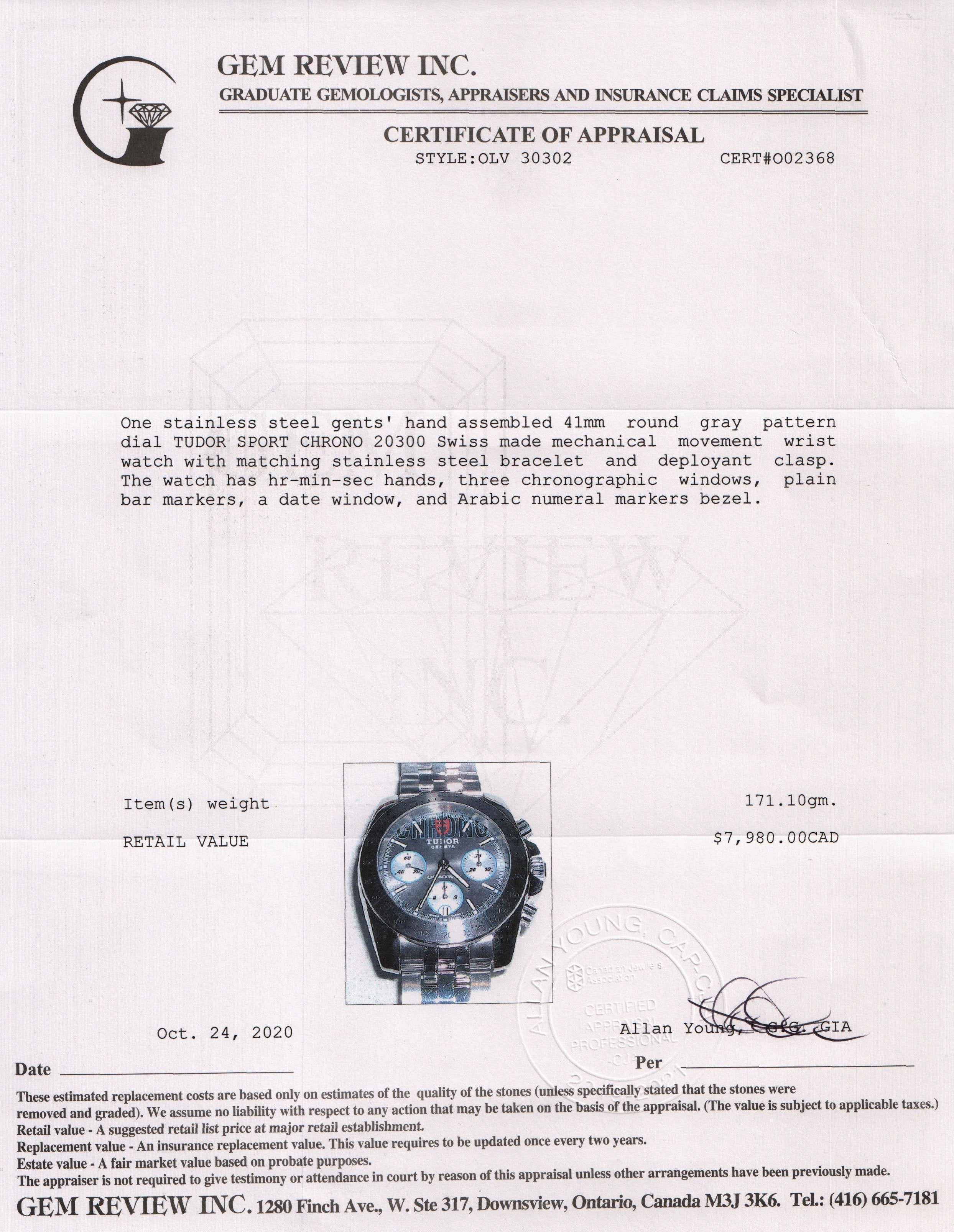 Tudor Sport Chronograph Watch