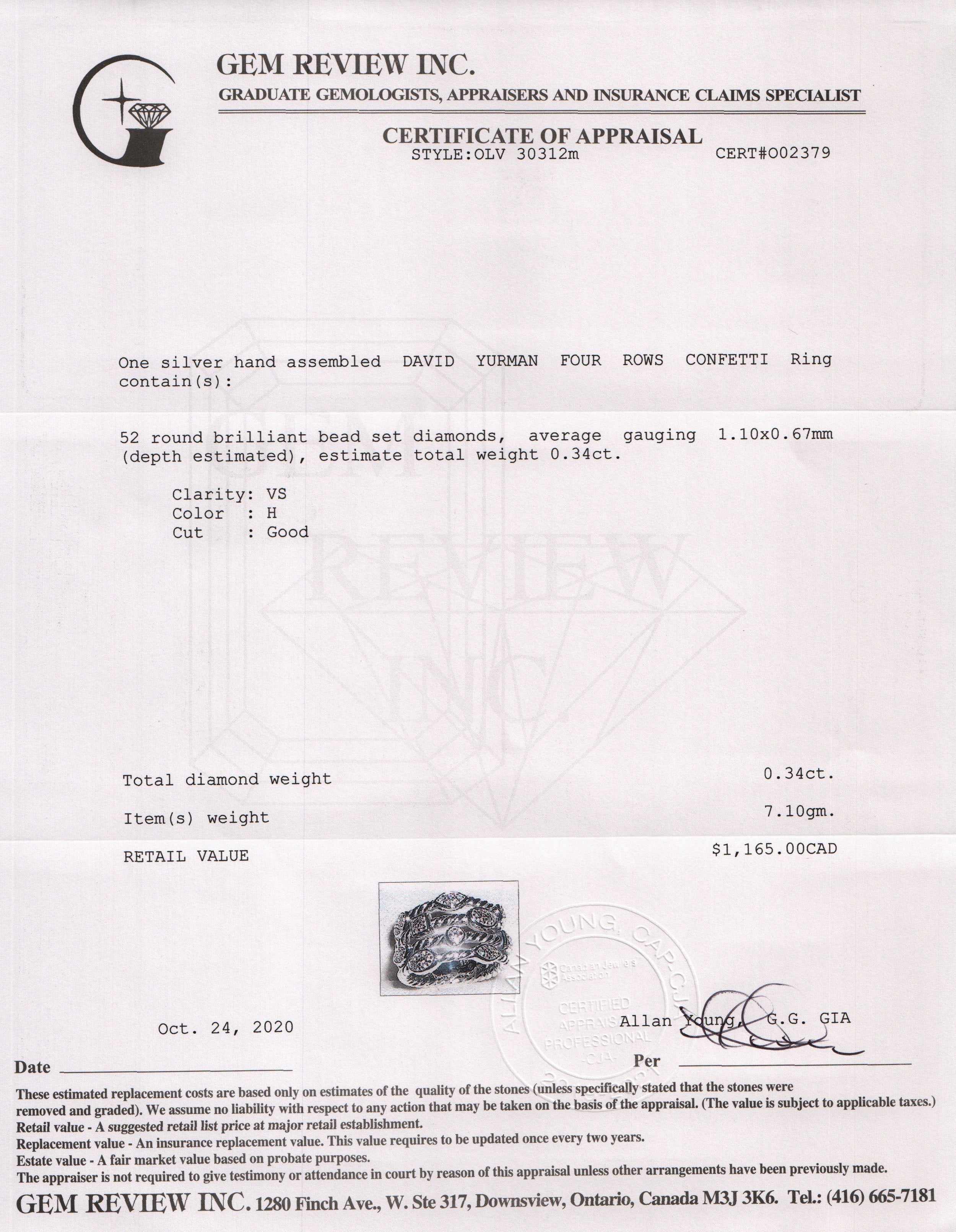 David Yurman Four-Row Confetti Ring with Diamonds