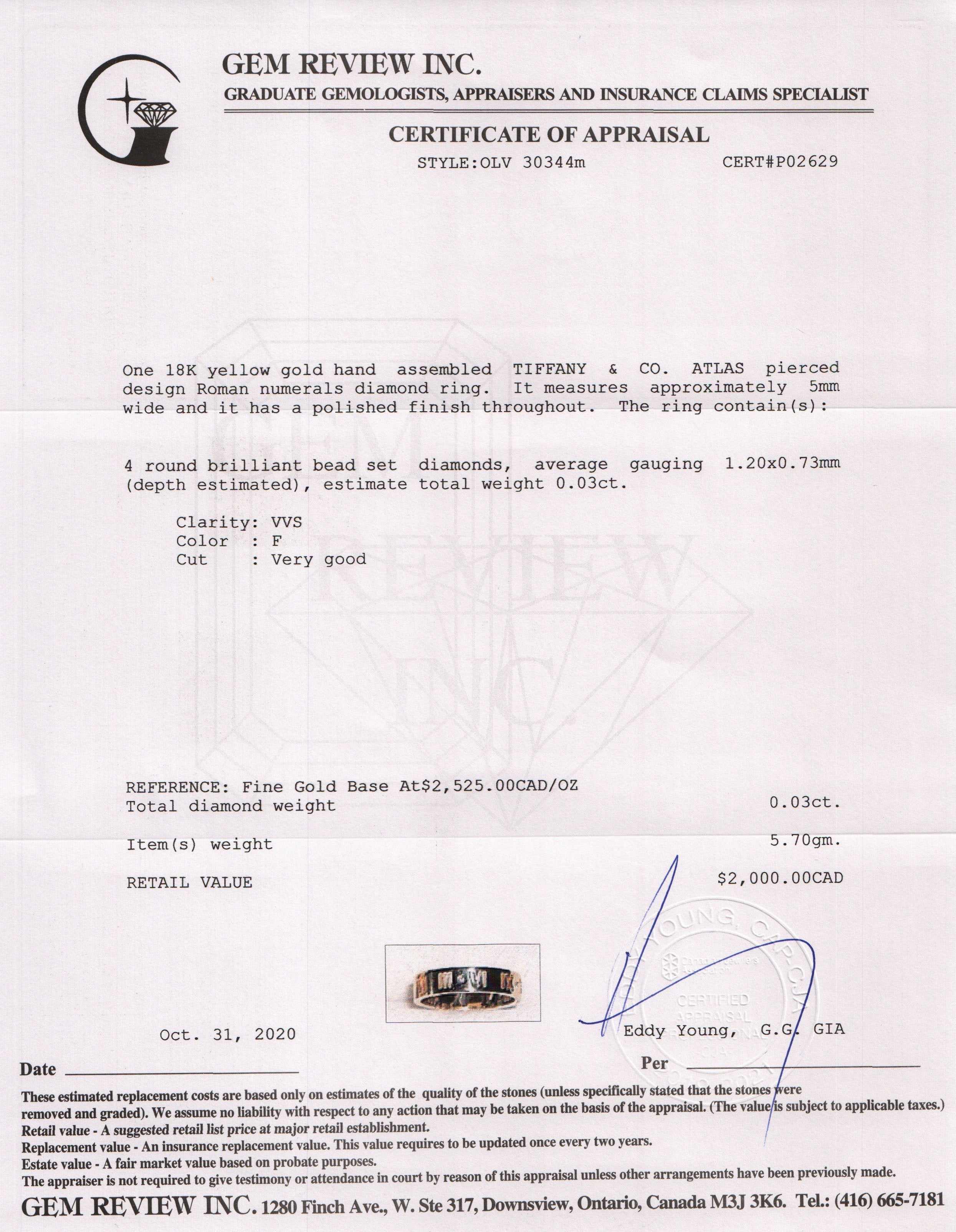 Tiffany & Co. Atlas Pierced Ring with Diamonds