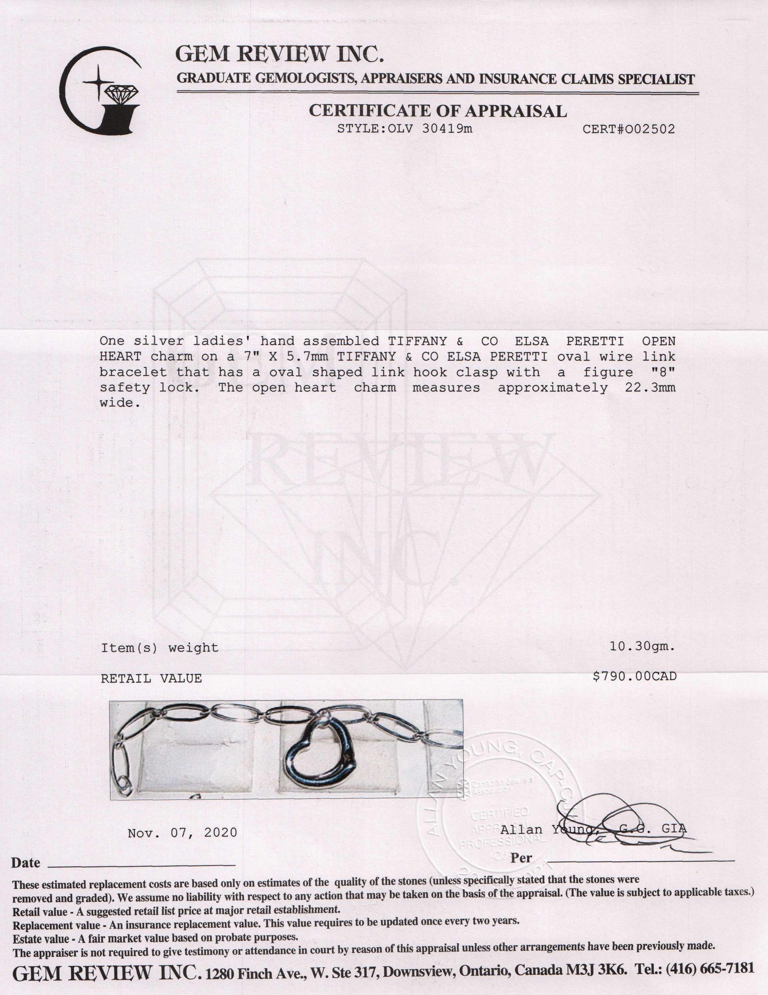 Tiffany & Co. Elsa Peretti Open Heart Bracelet