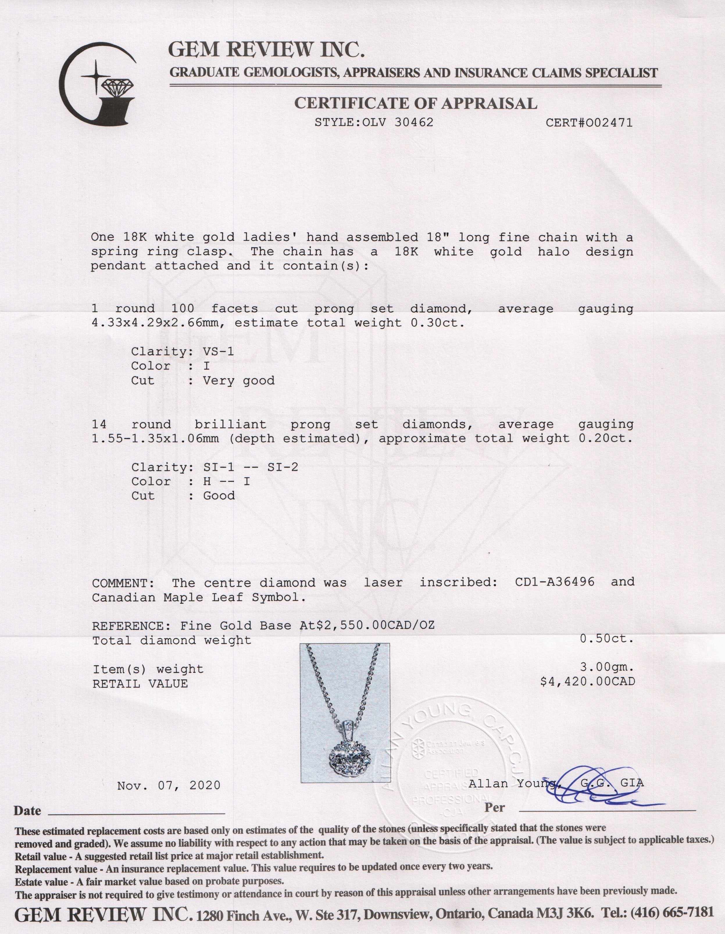 Halo Design Diamond Pendant Necklace
