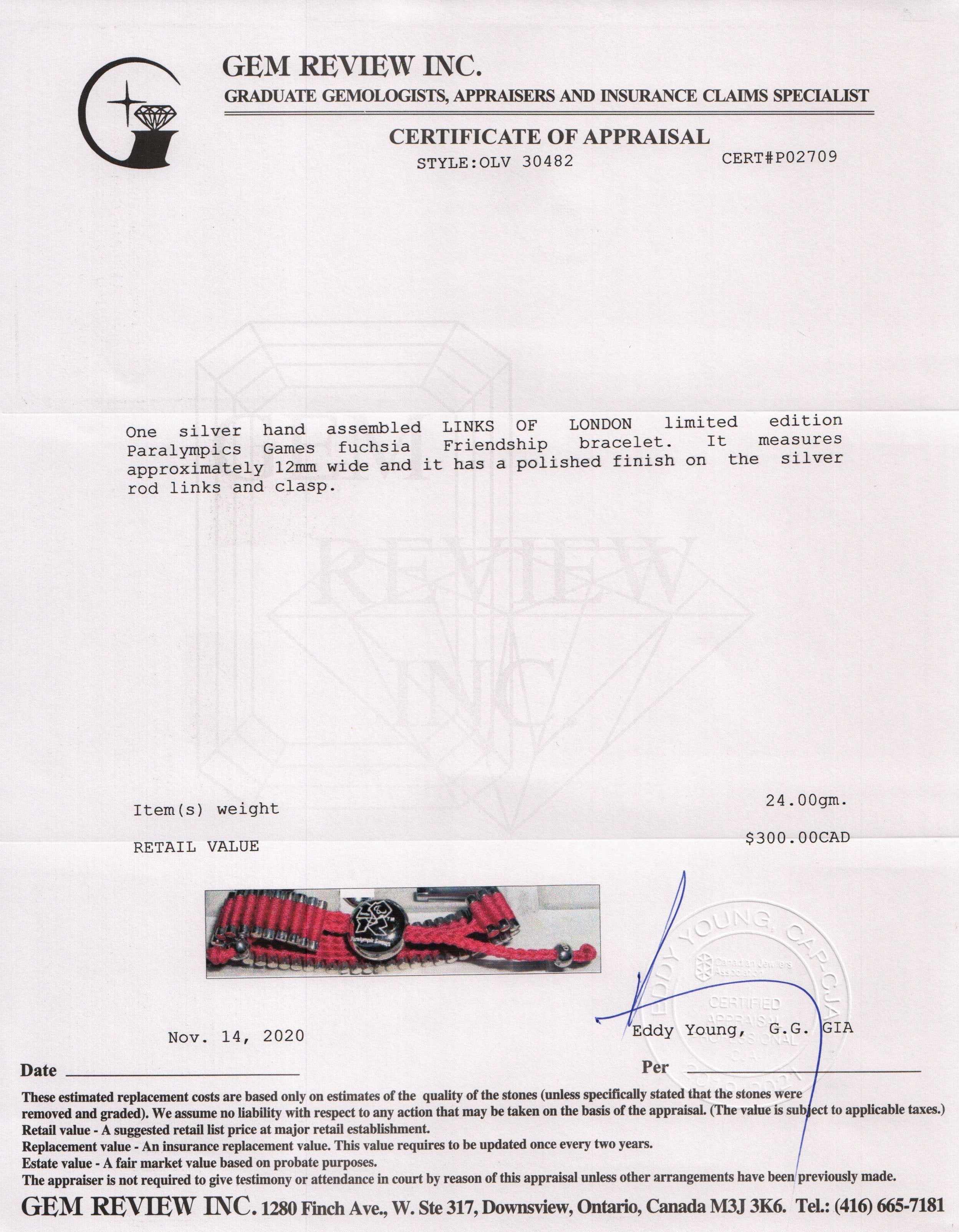 Links of London Limited Edition Paralympic Games Friendship Bracelet