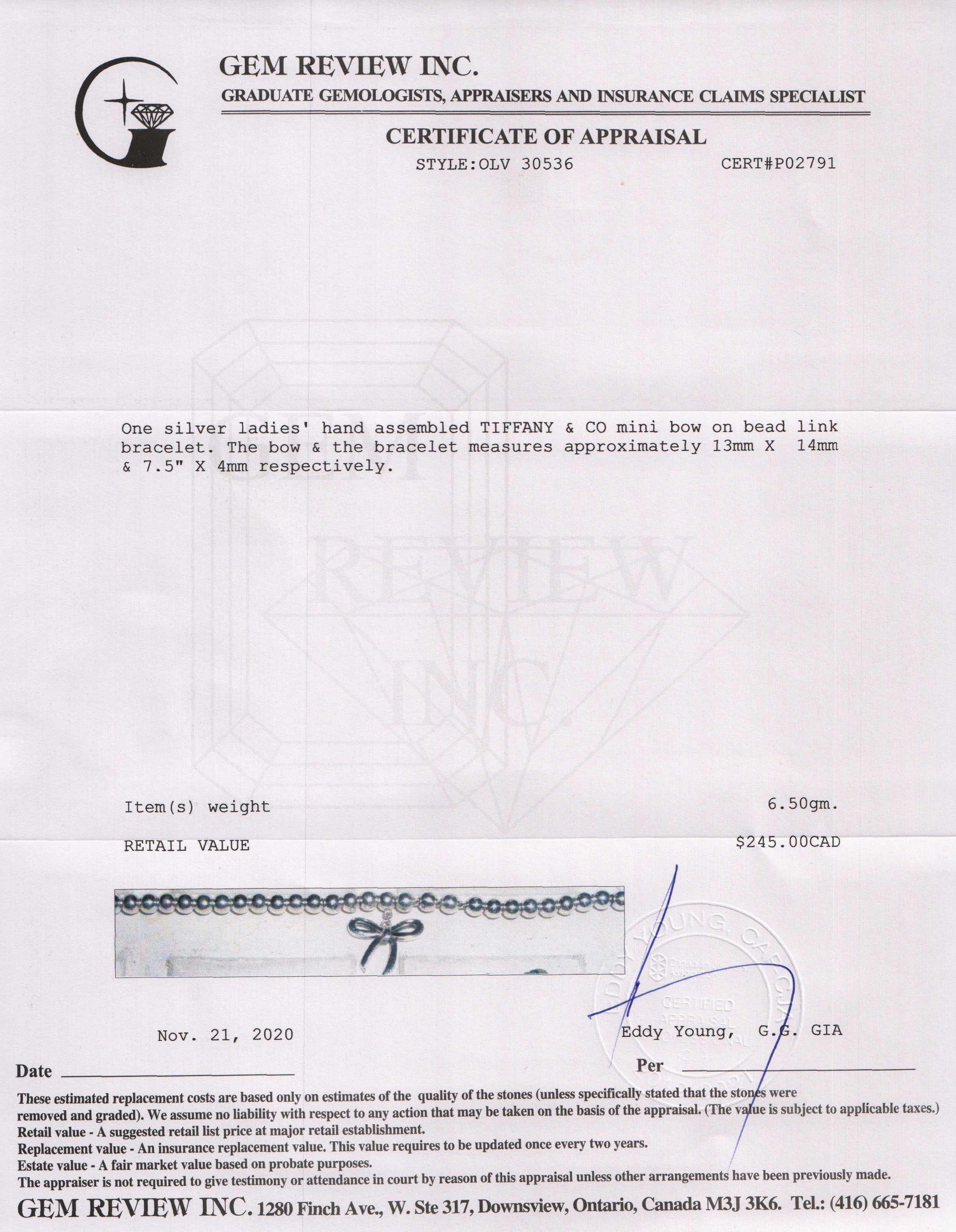 Tiffany & Co. Mini Bow Bead Bracelet