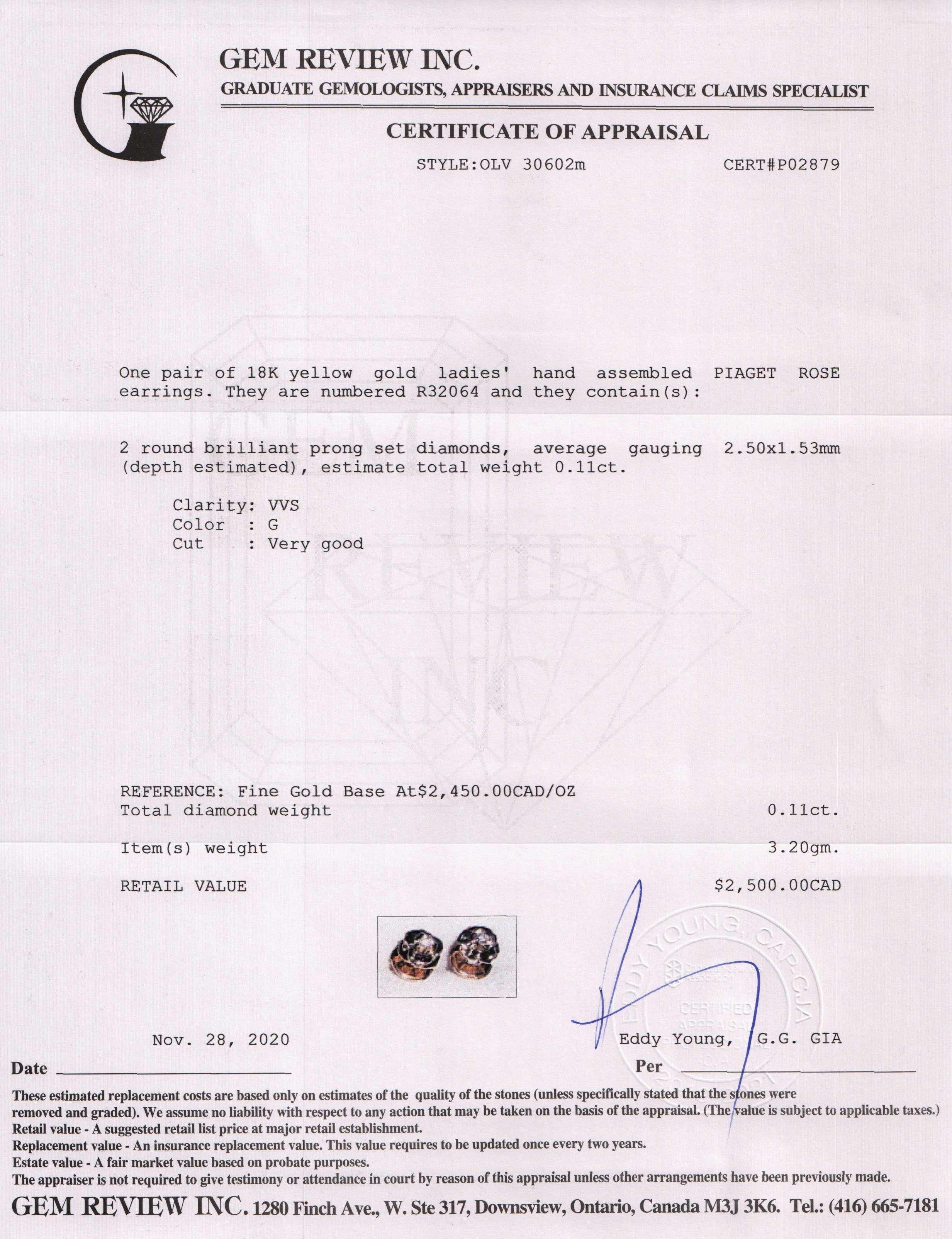 Piaget Diamond Rose Earrings