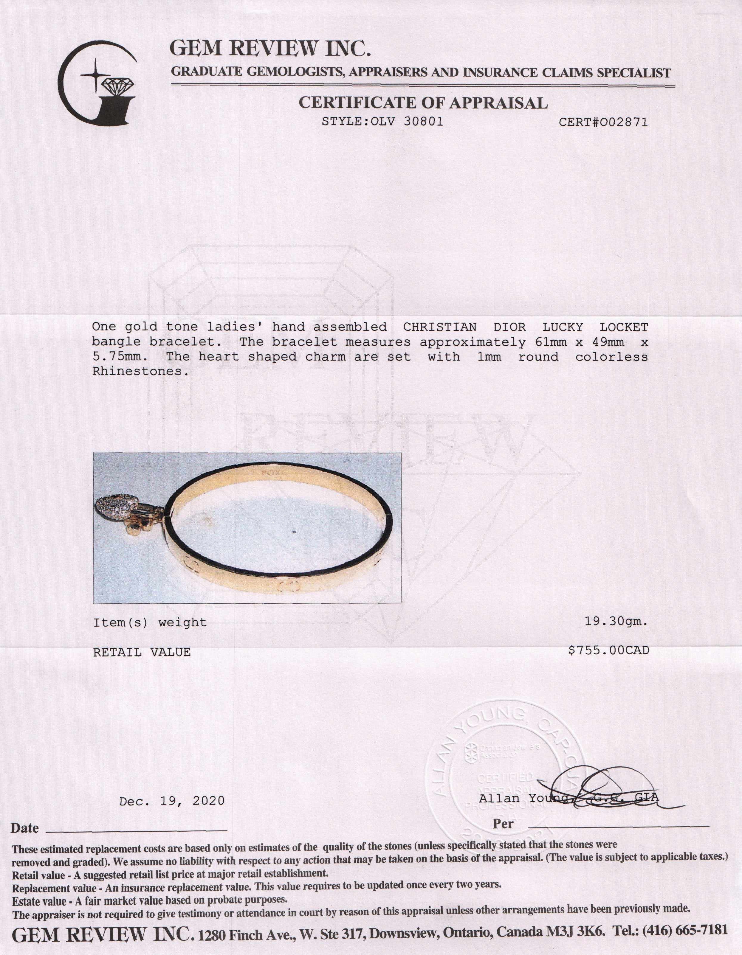 Christian Dior Lucky Locket Bracelet
