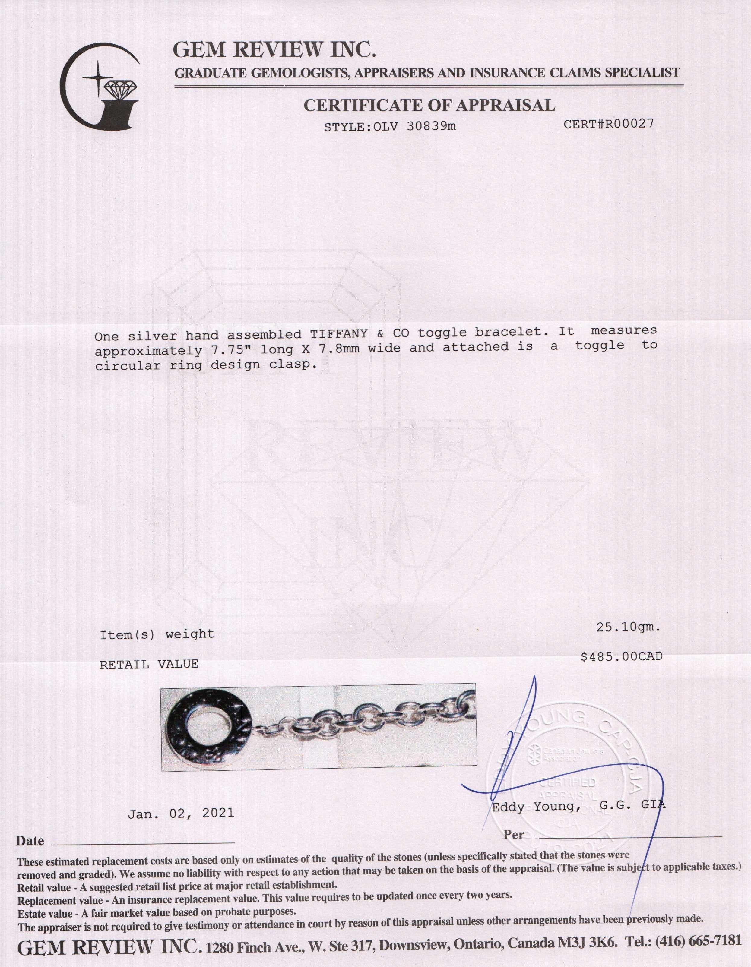 Tiffany & Co. Toggle Bracelet