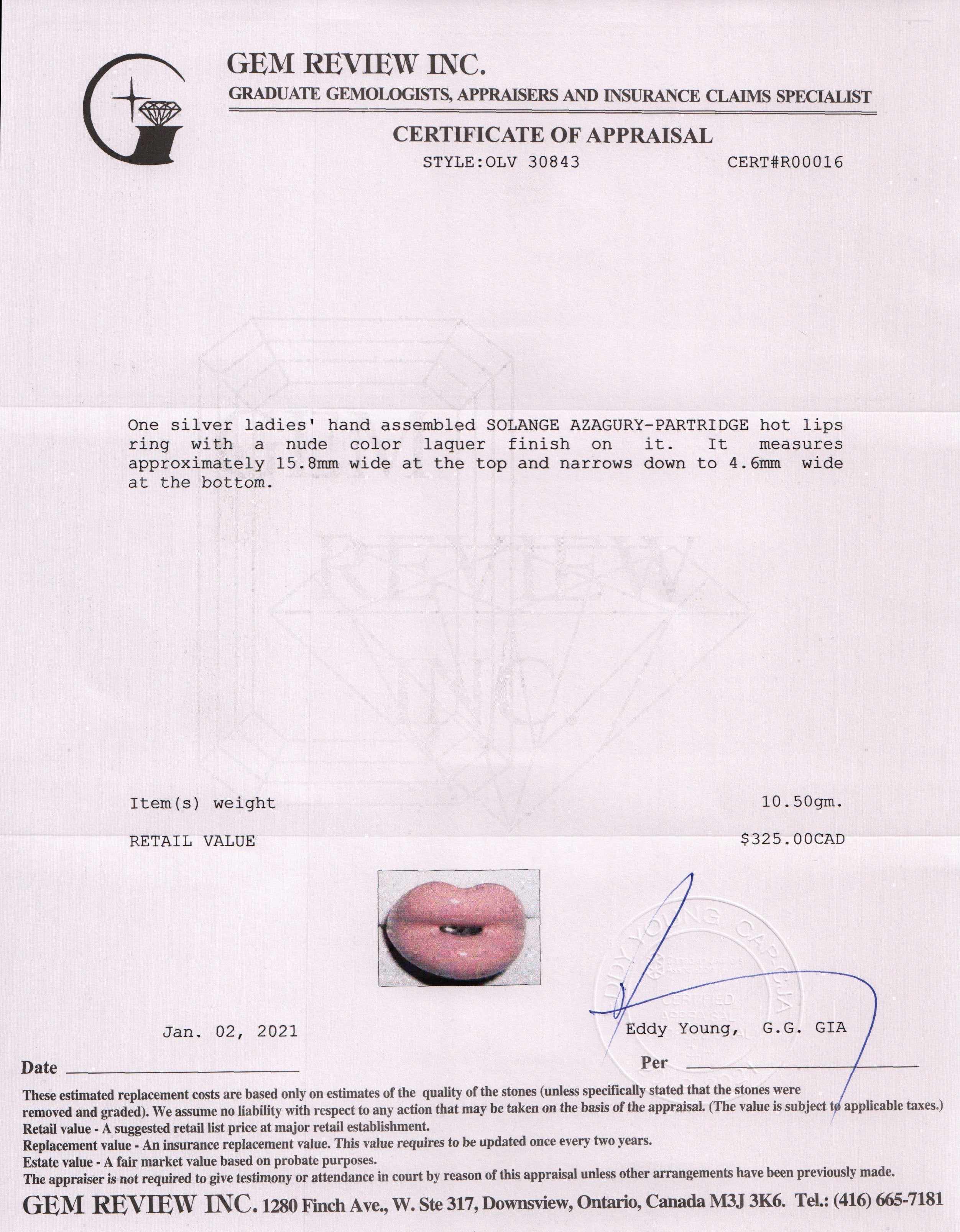 Solange Azagury-Partridge Hot Lips Ring