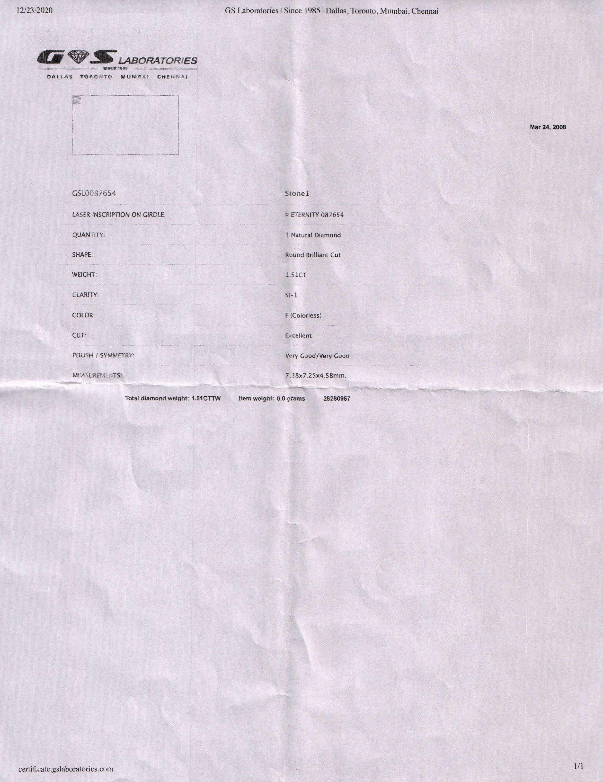 Platinum Diamond Engagement Ring