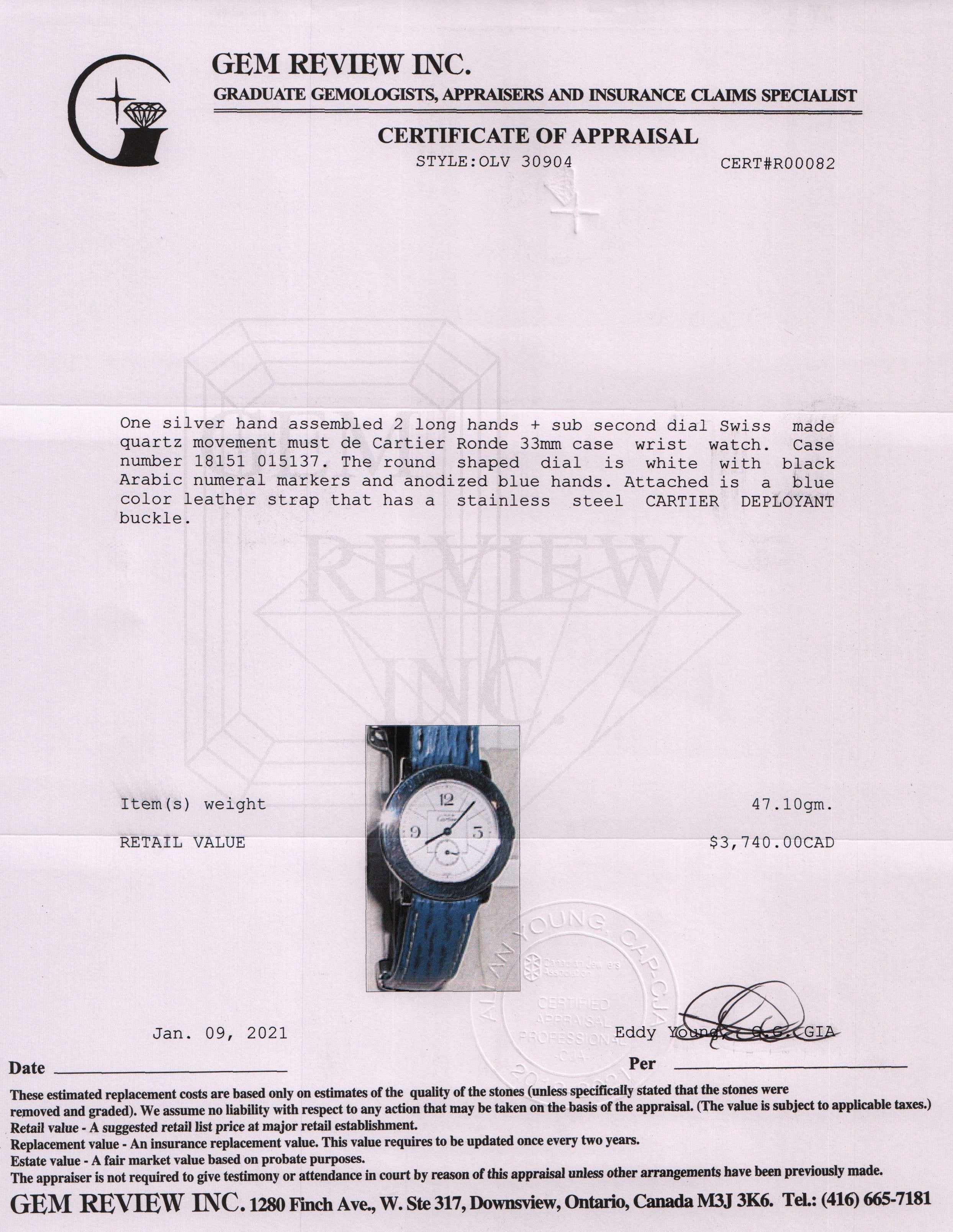 Cartier Must De Cartier Ronde Watch