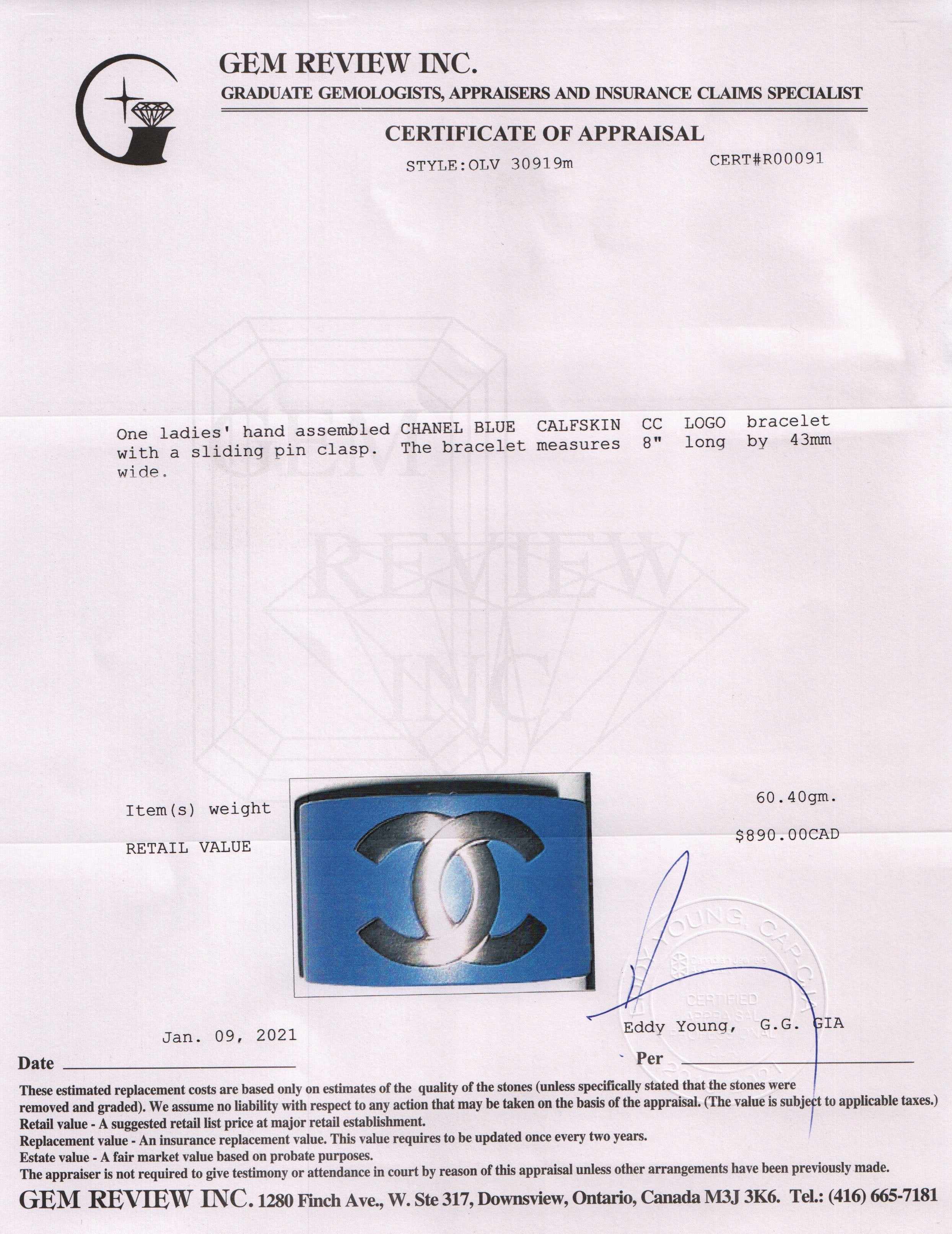 Chanel CC Leather Logo Bracelet