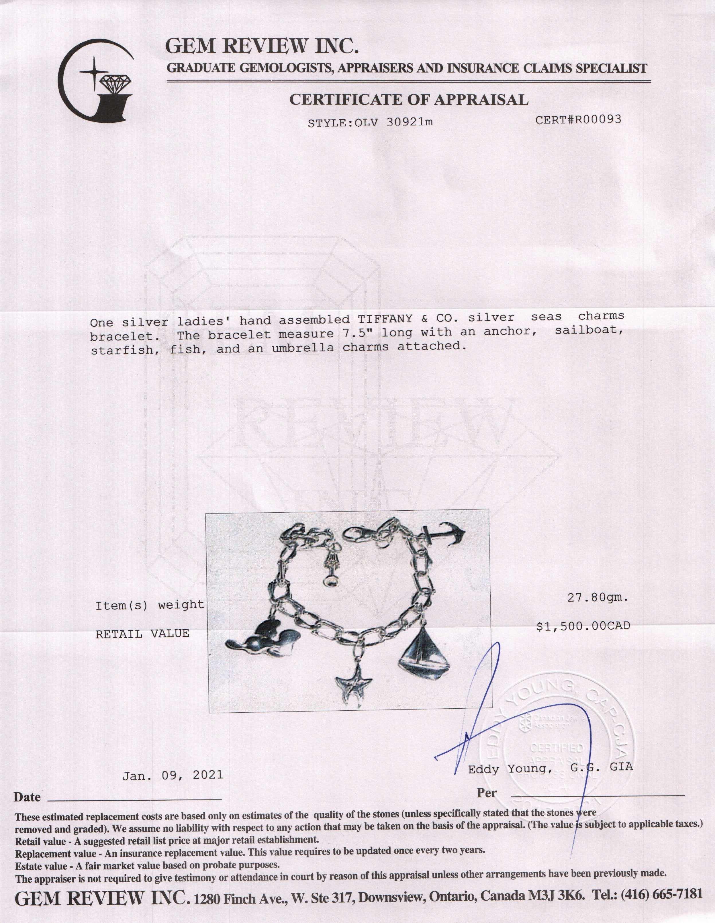 Tiffany & Co. Silver Seas Charm Bracelet