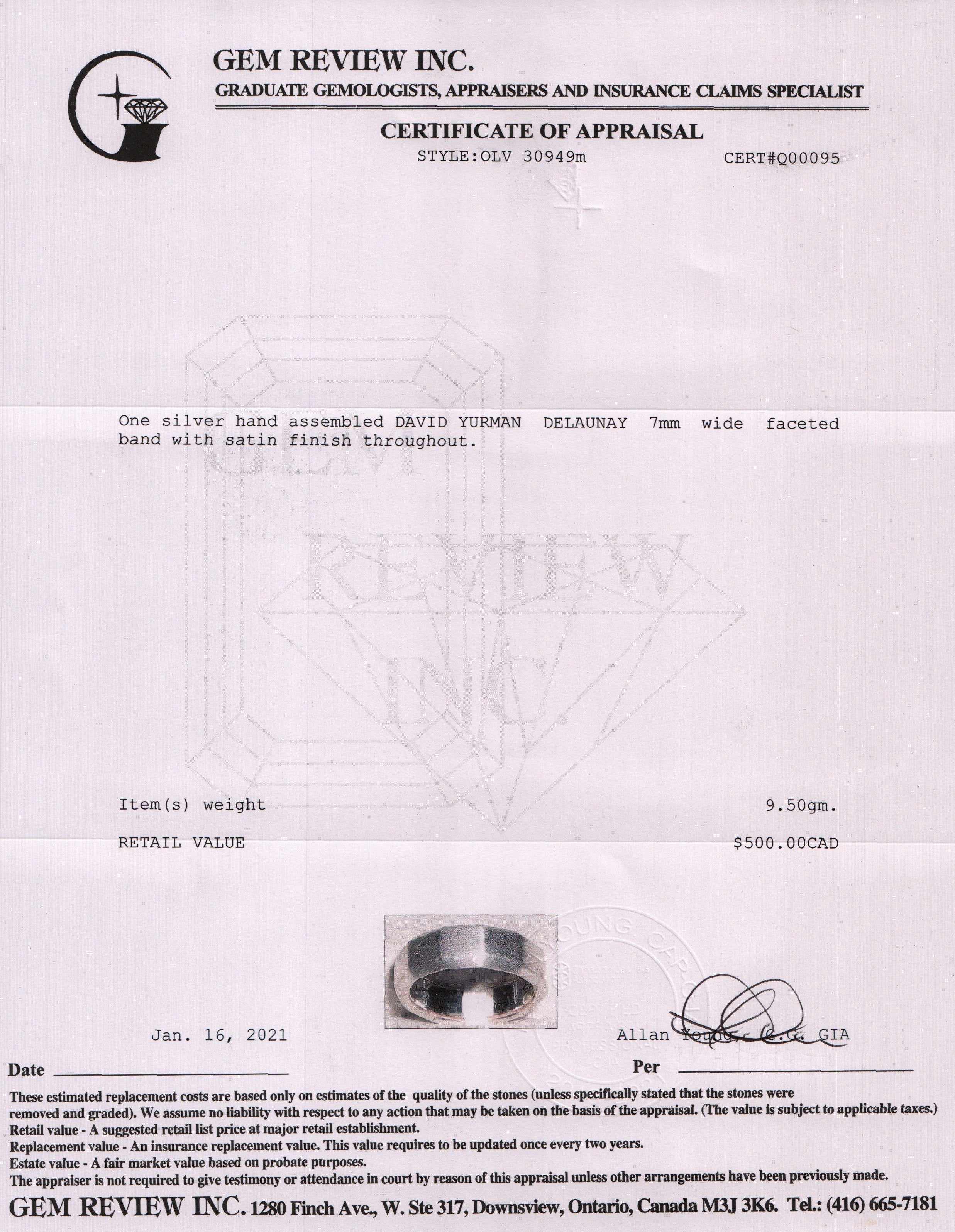 David Yurman Faceted Metal Band Ring