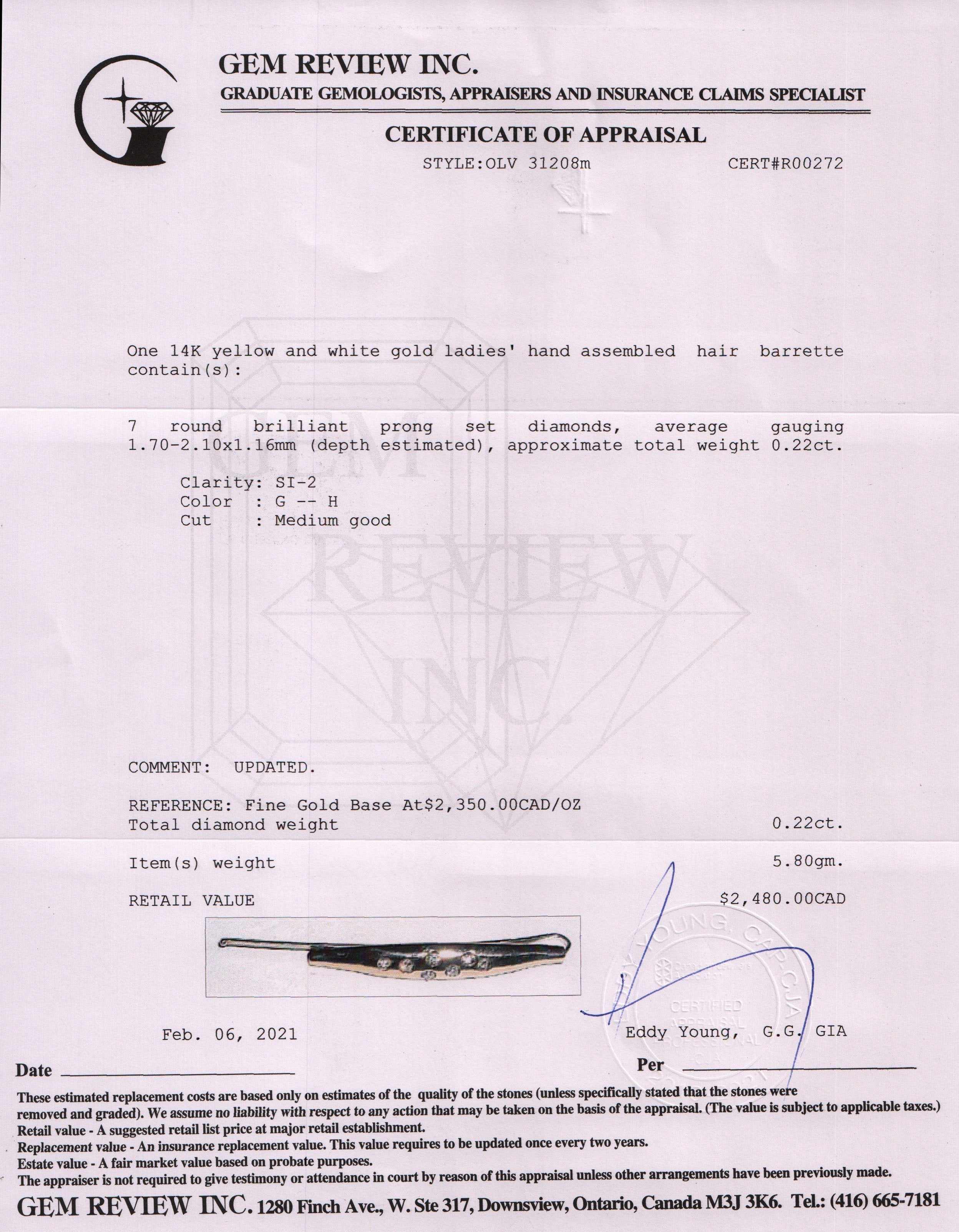 Antique Diamond Hair Barrette