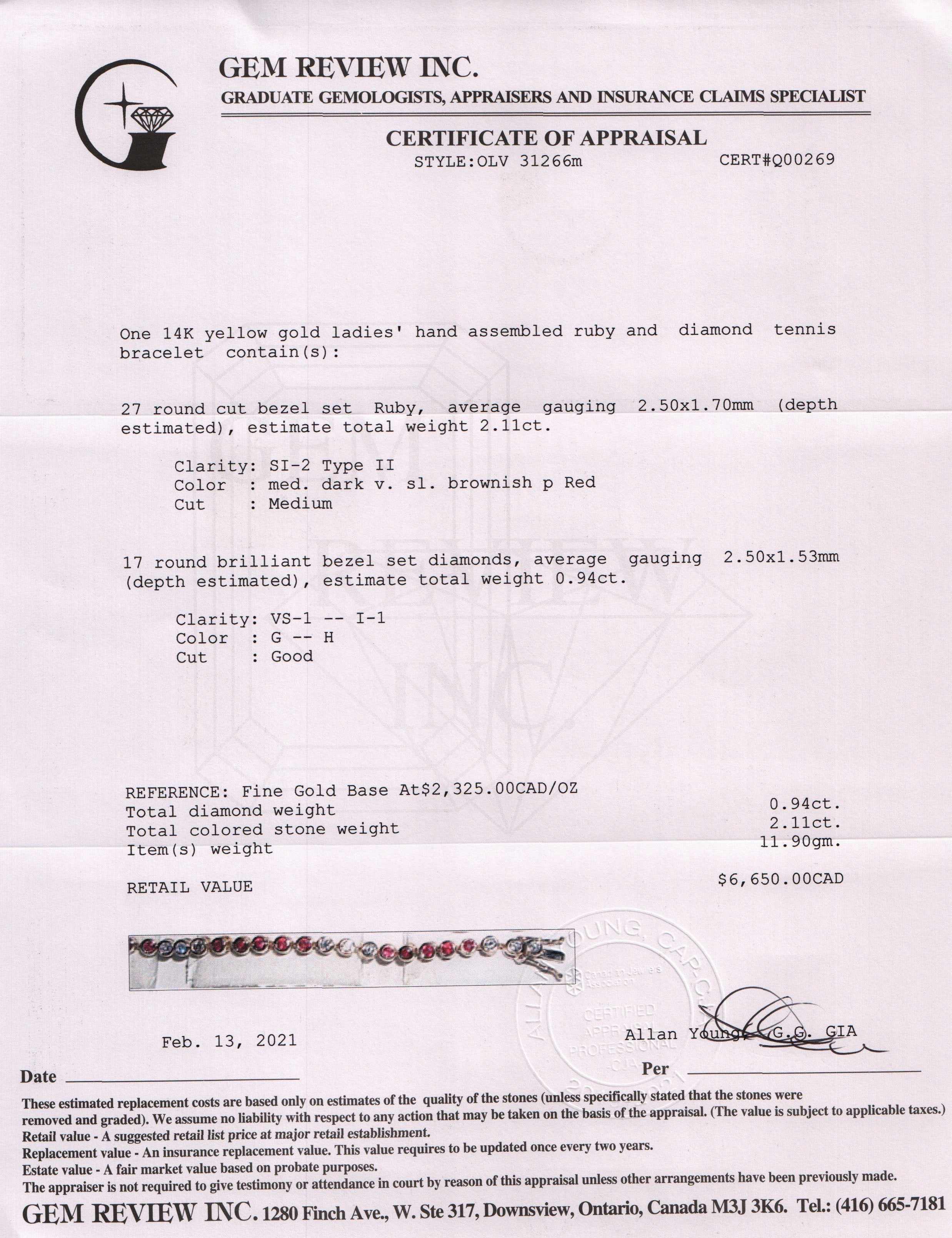 Ruby and Diamond Tennis Bracelet