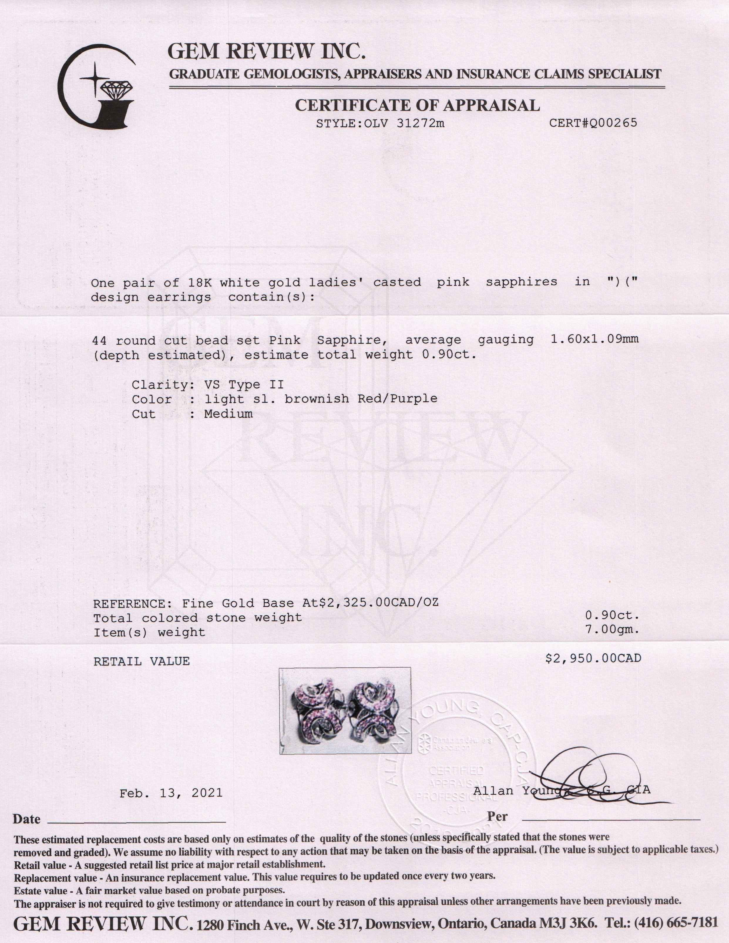 Pink Sapphire Earrings