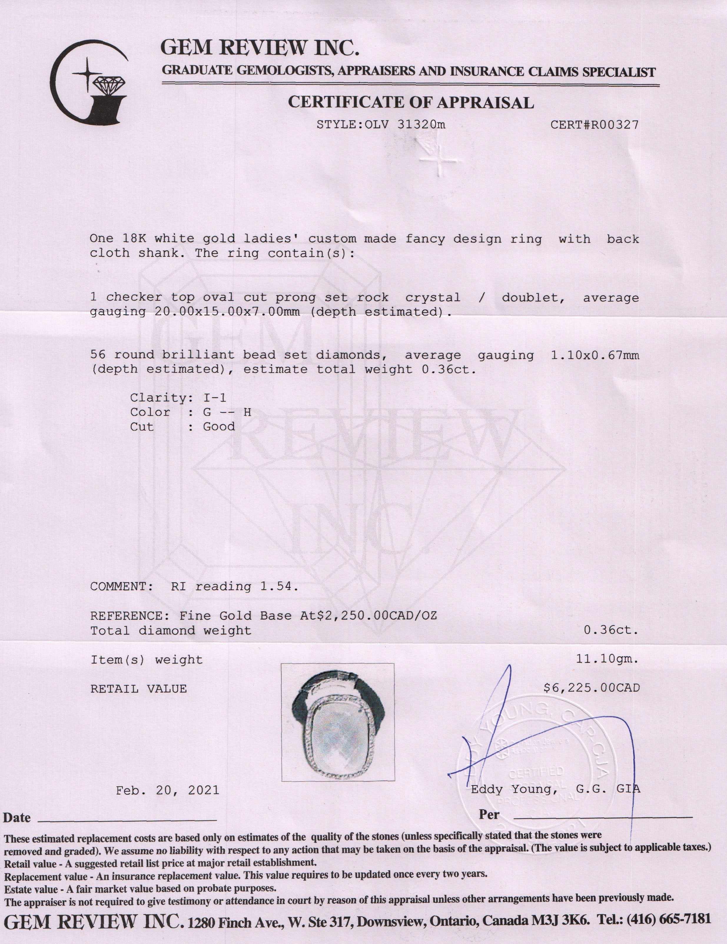 Rock Crystal & Diamond Ring