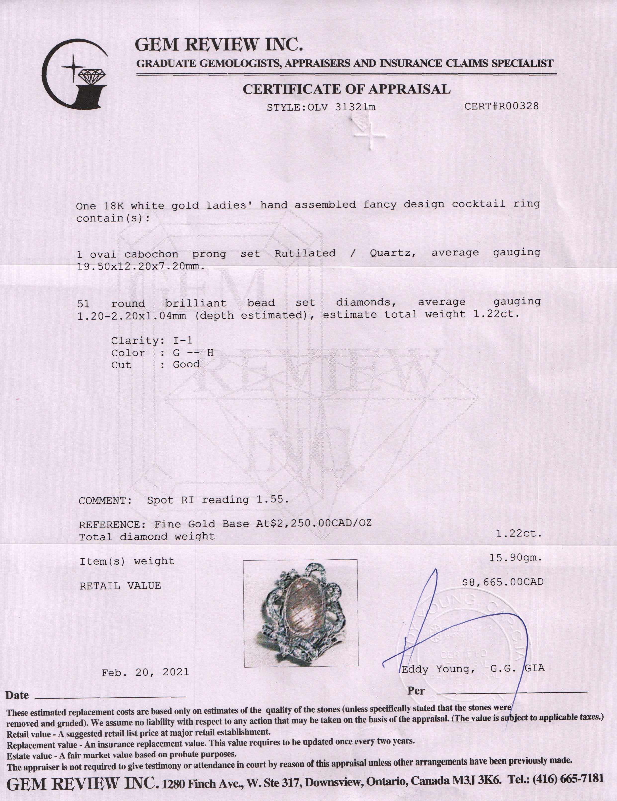 Quartz & Diamond Cocktail Ring