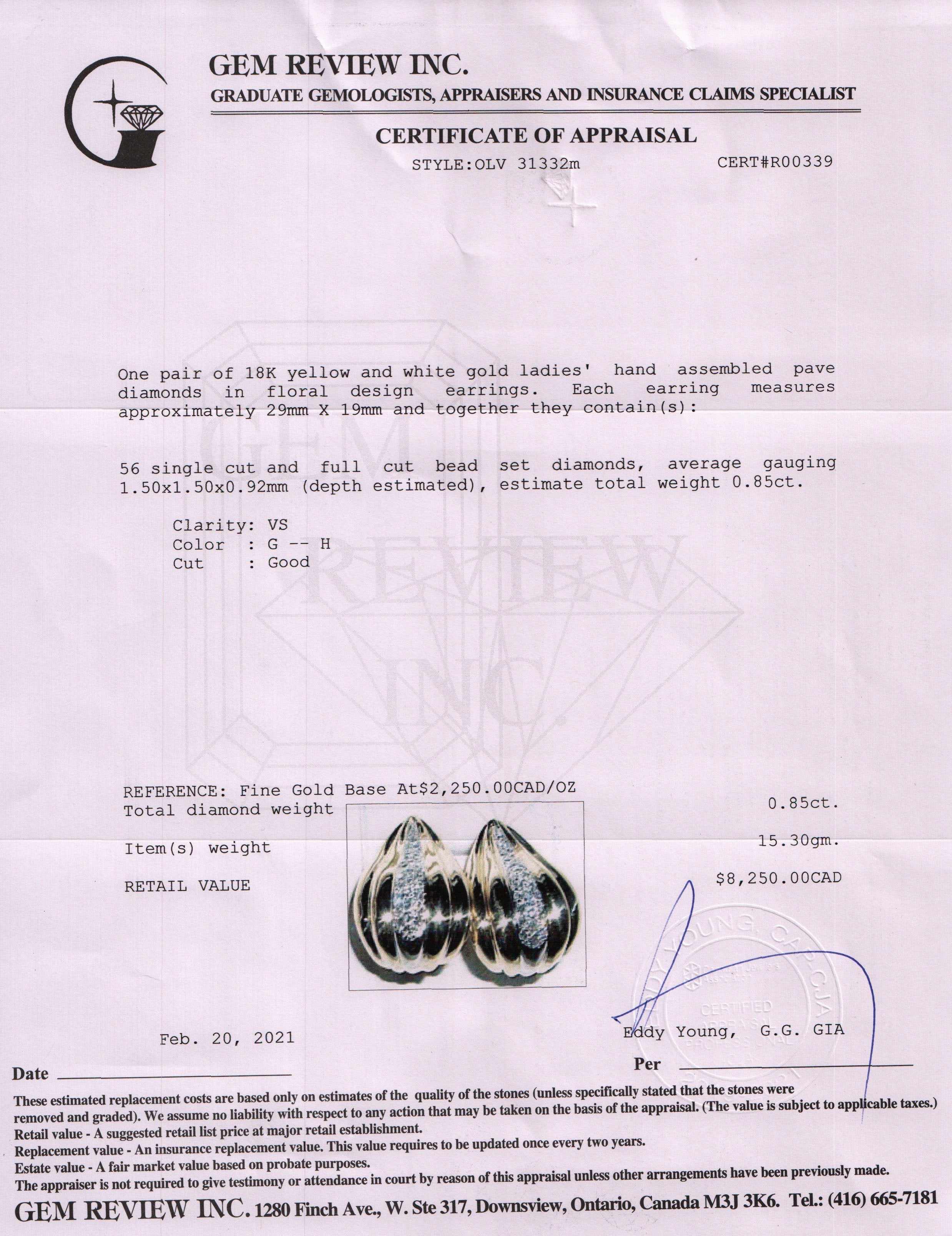 Pave Diamond Clip On Earrings