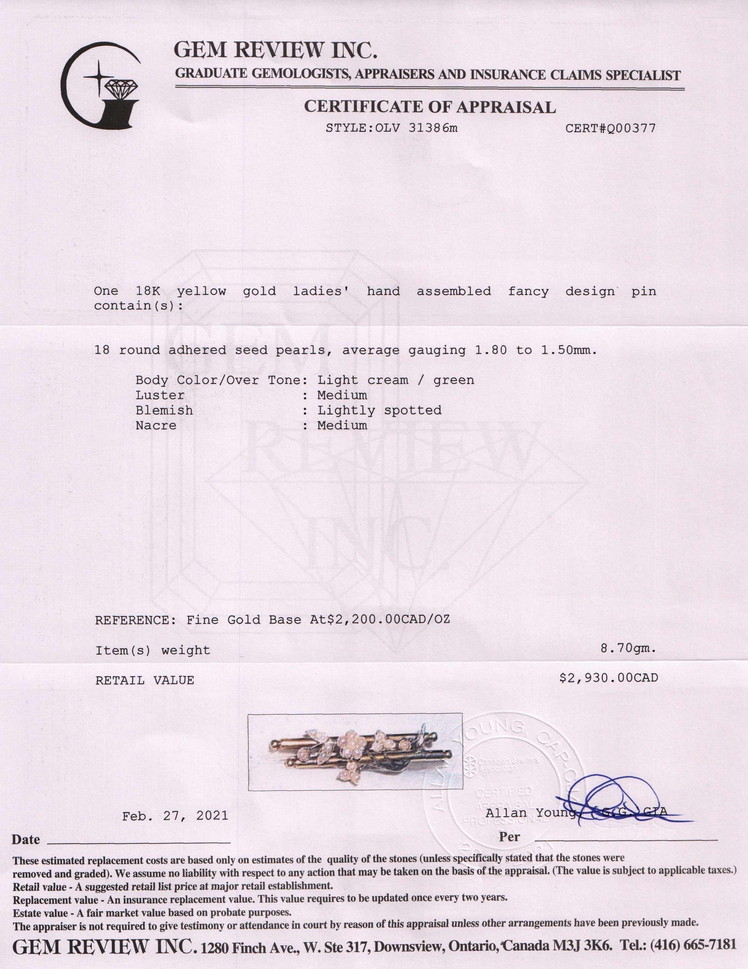 Antique Seed Pearl Brooch