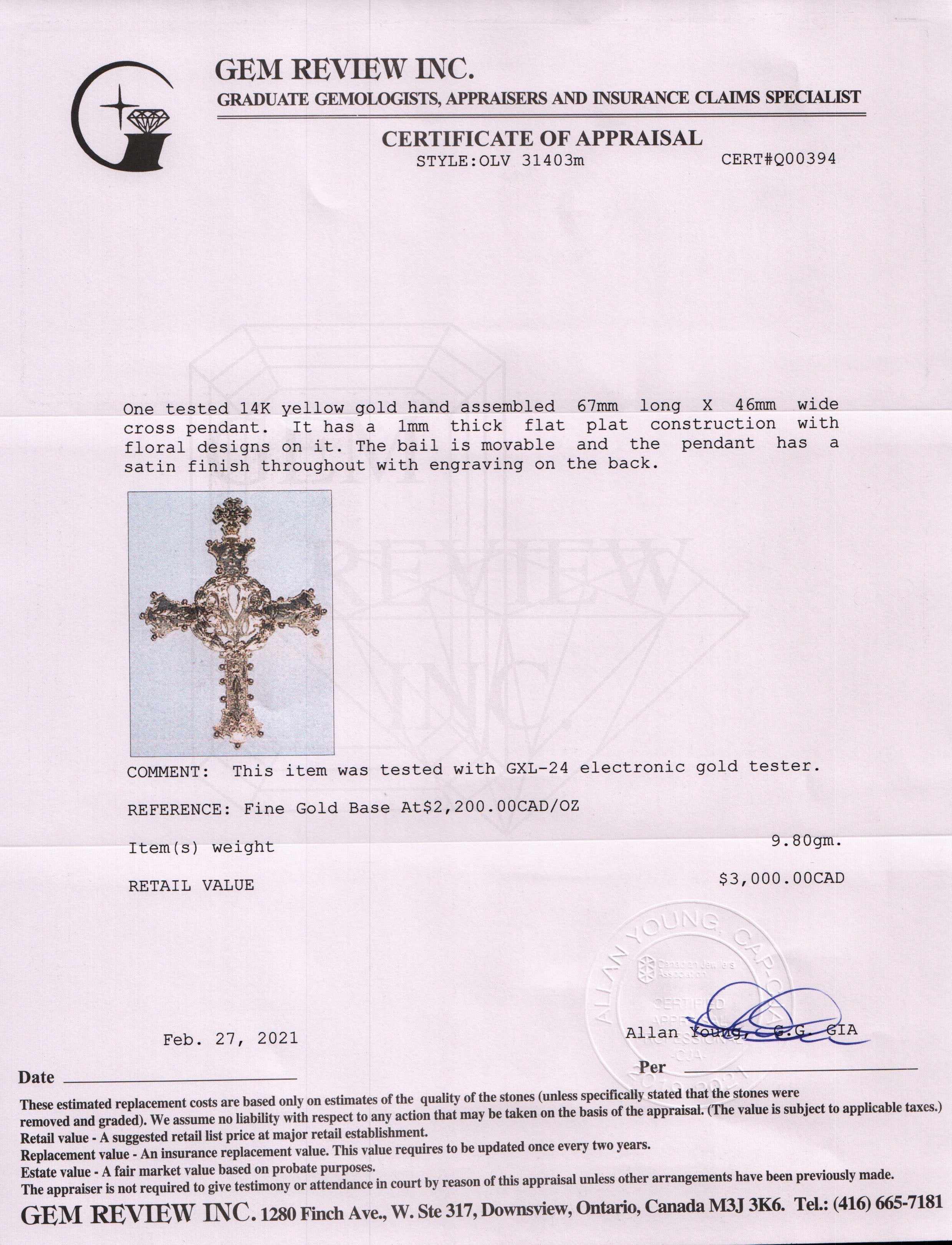 Antique Cross Pendant